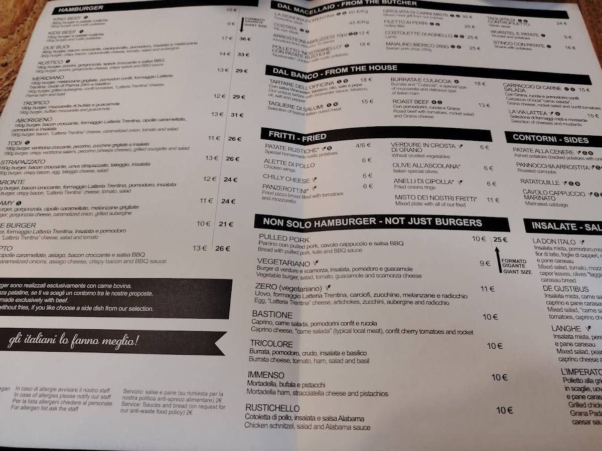 Menu di L'Officina del Panino - Hamburgeria Bisteccheria 