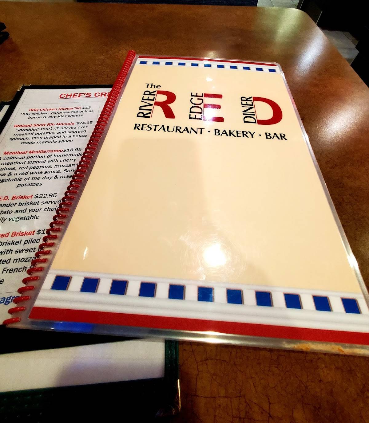 Menu at River Edge Diner restaurant, River Edge