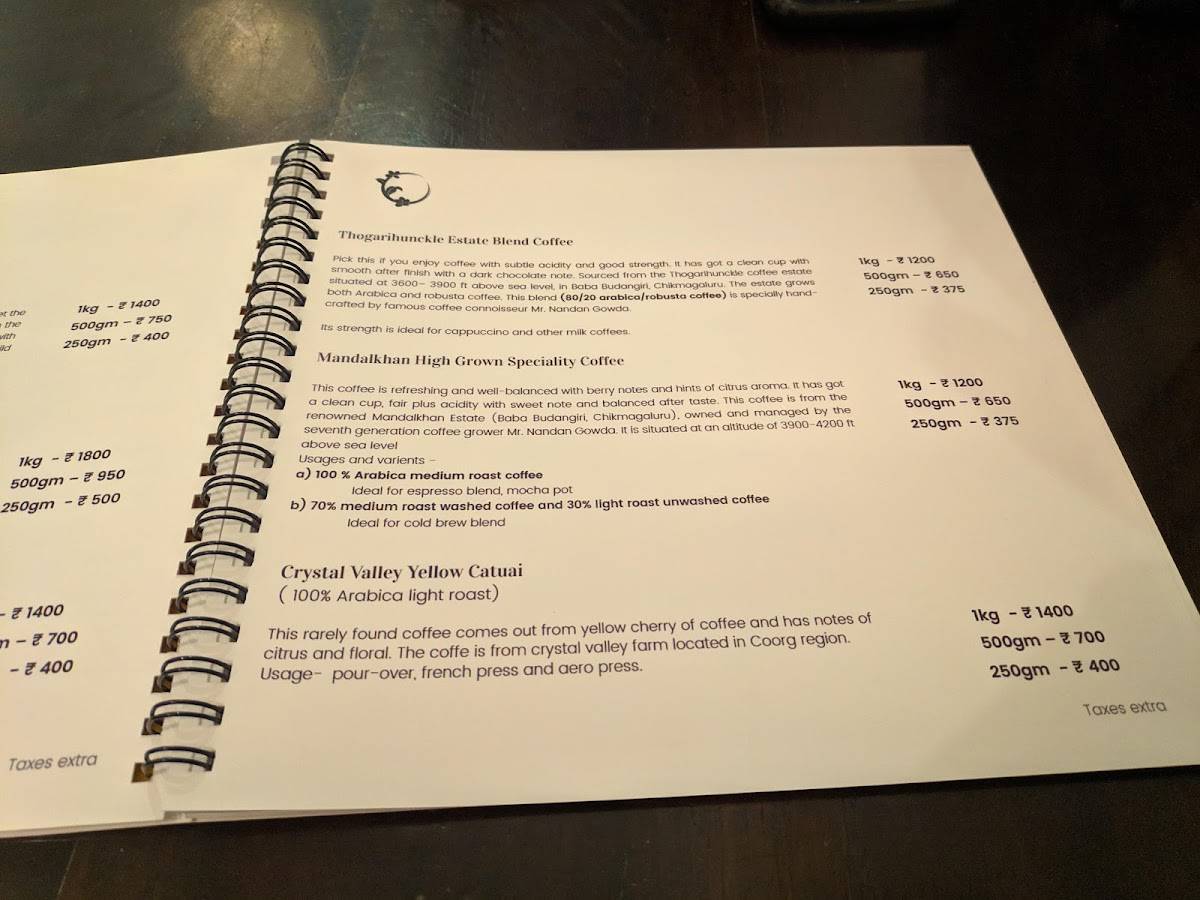 Menu at Roastery coffee house ! Kolkata, Kolkata