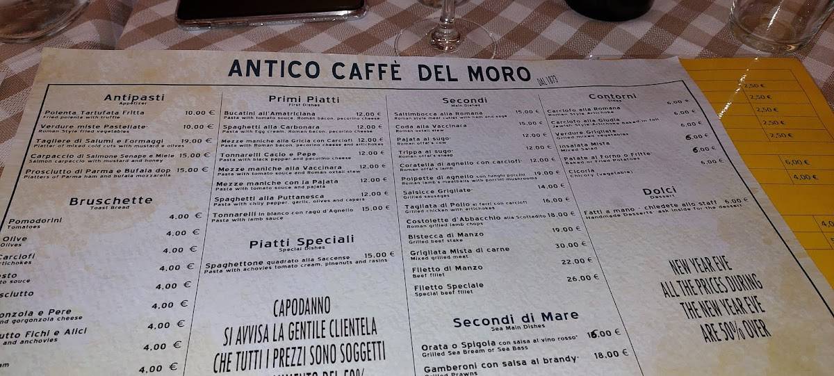 Menu di Antico Caffè Del Moro 