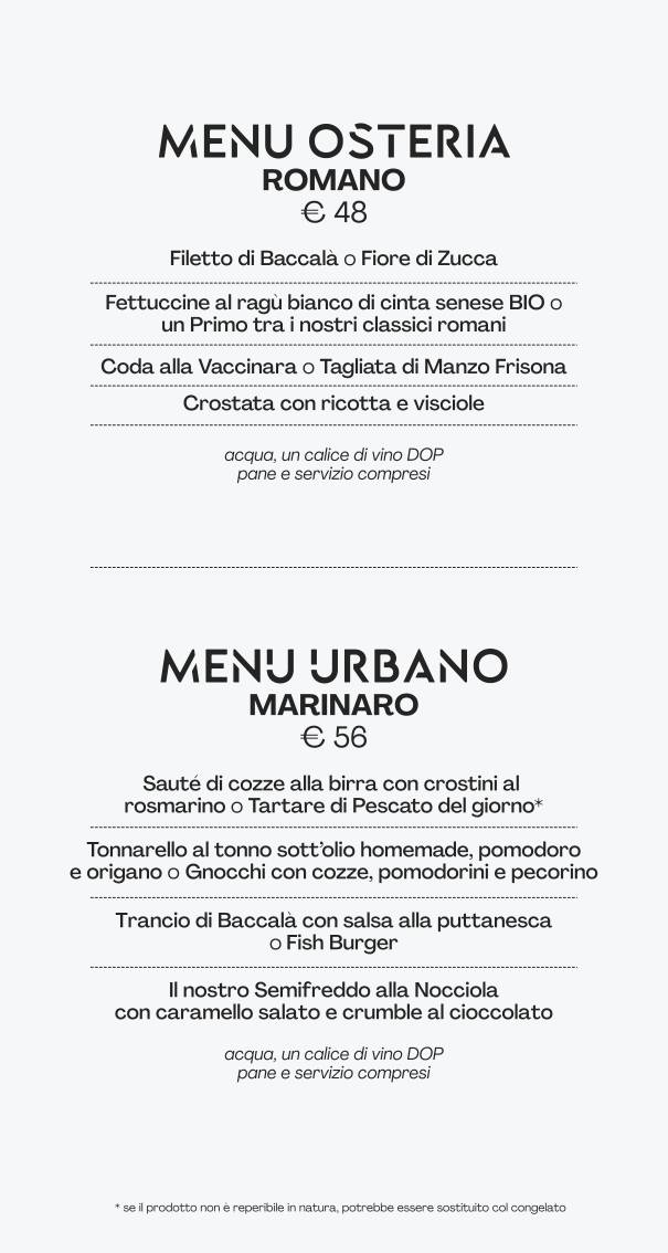Menu di Osteria Urbana 