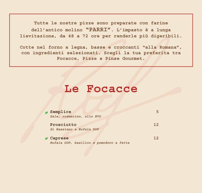 Menu di Ristorante Raf 