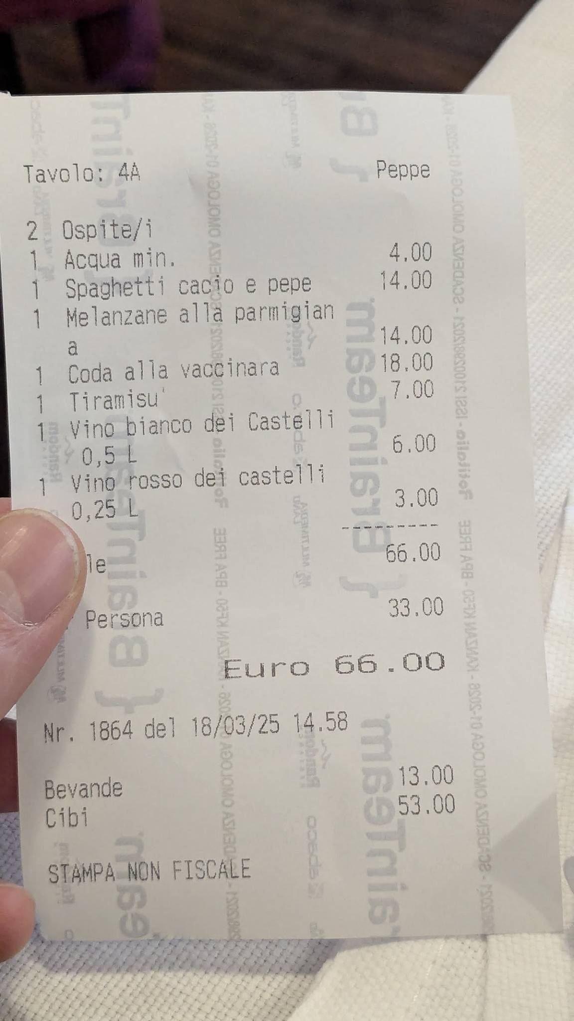 Menu de Ristorante Pecorino