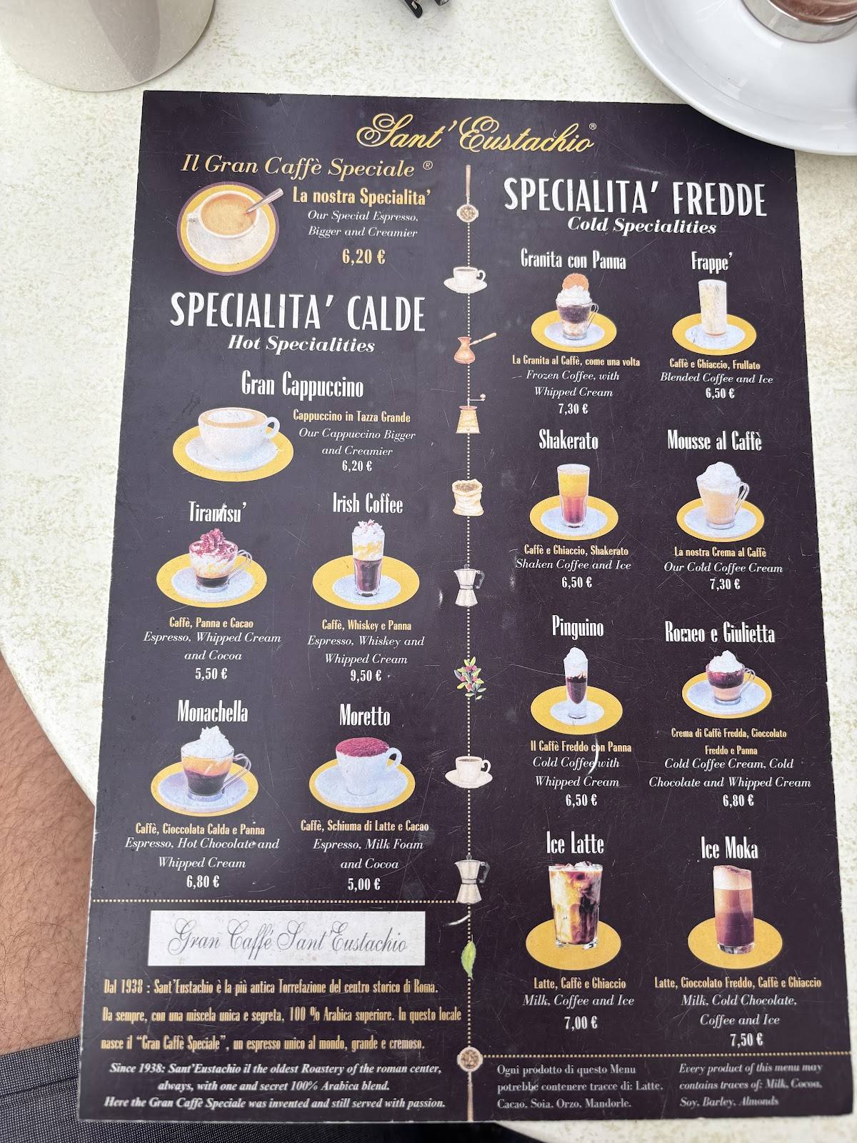 Menu di Sant'Eustachio Caffè 