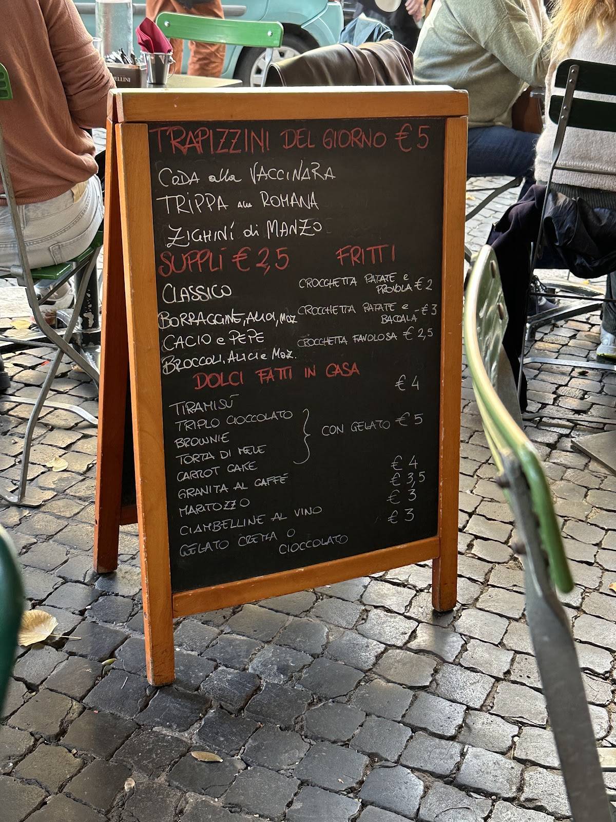 Menu di Trapizzino Trastevere 