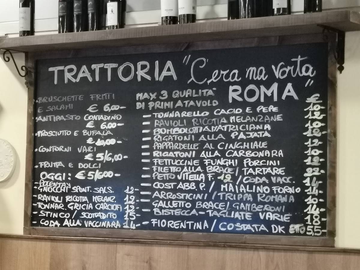 Menu di Trattoria C'era 'na vorta Roma 