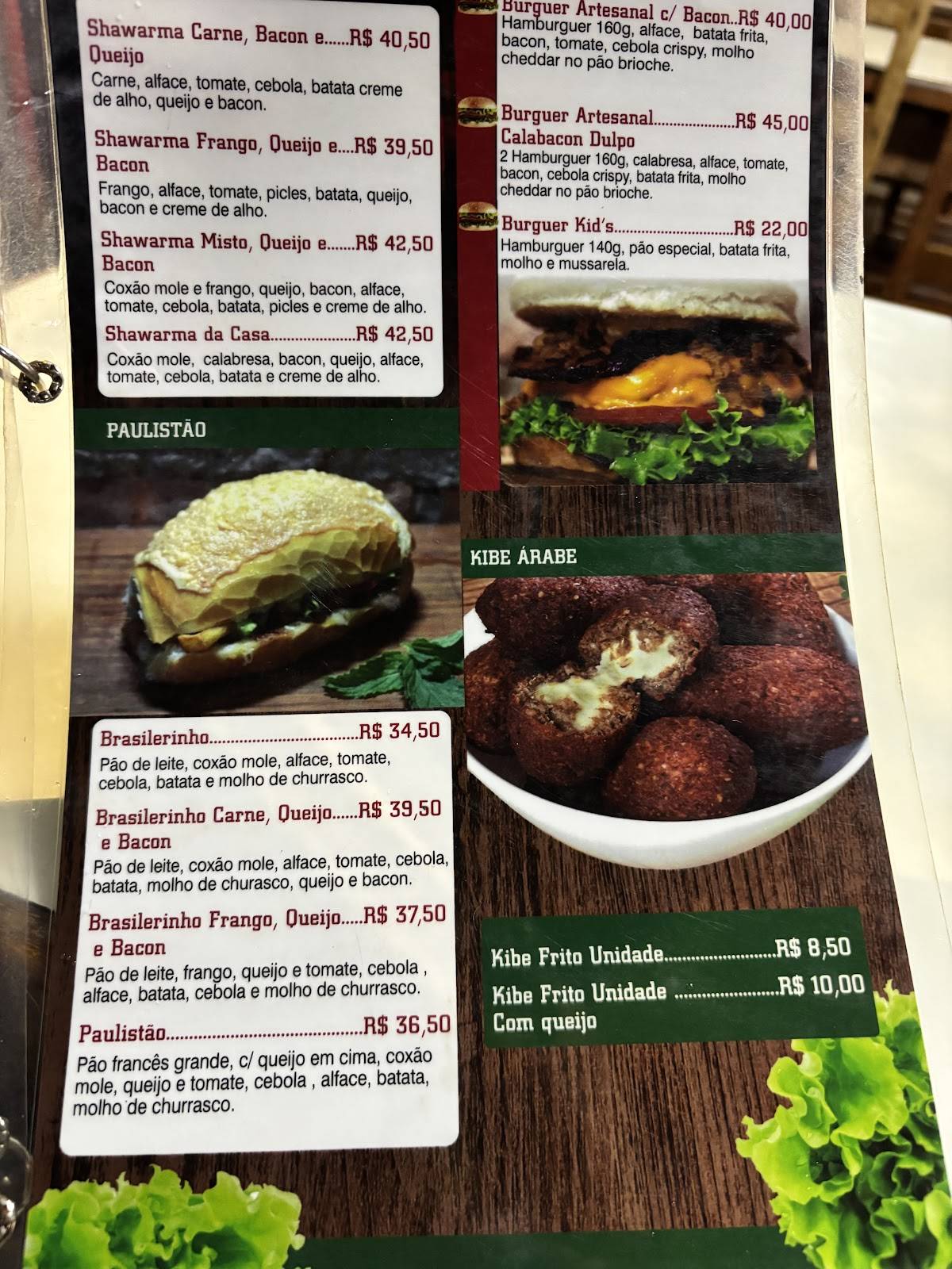 Casa do Shawarma cardápio
