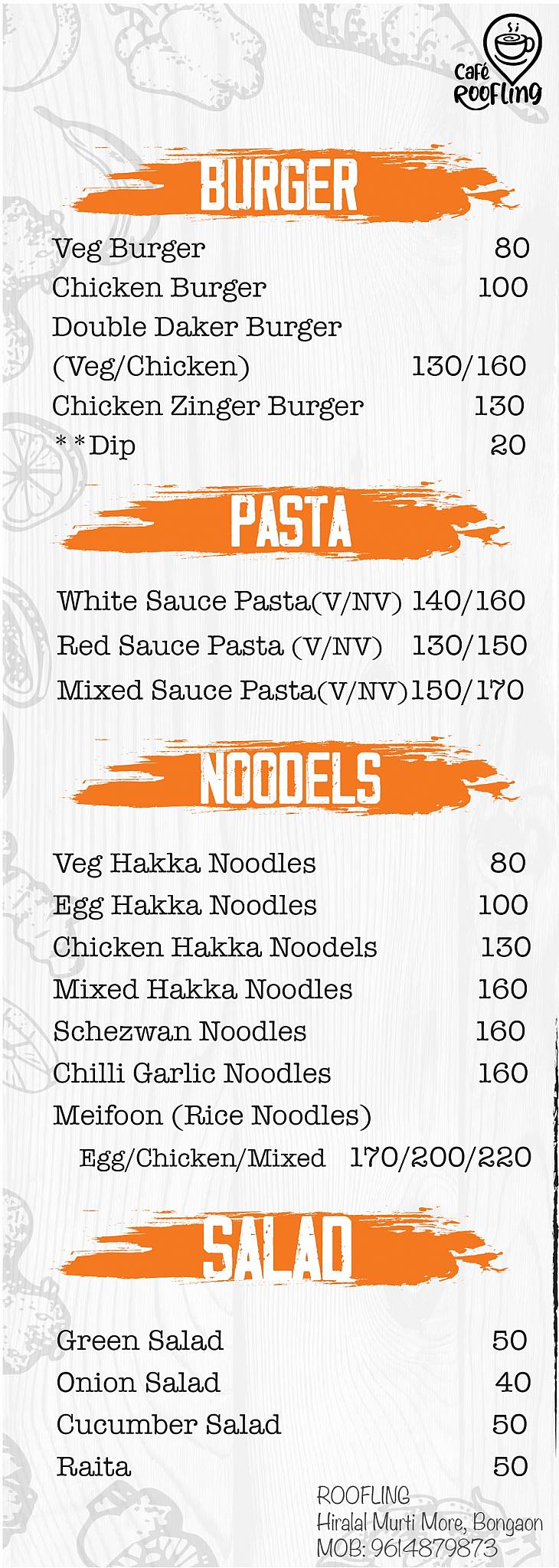 Roofling menu