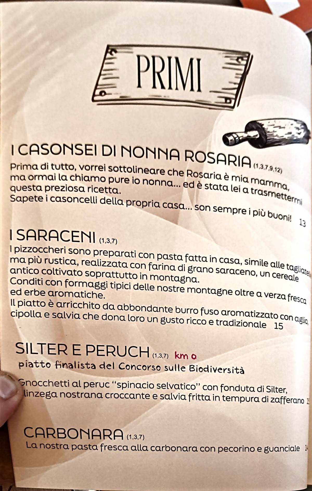Menu di Rugantino Ristorante Pizzeria Bienno 