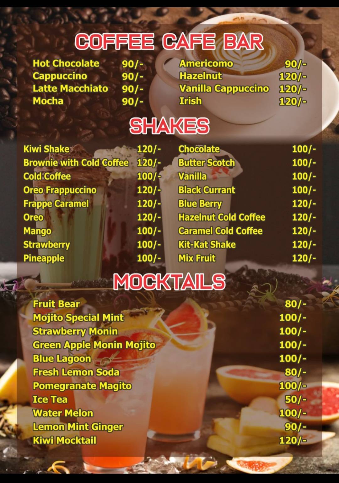 SAMAR BAKERS menu