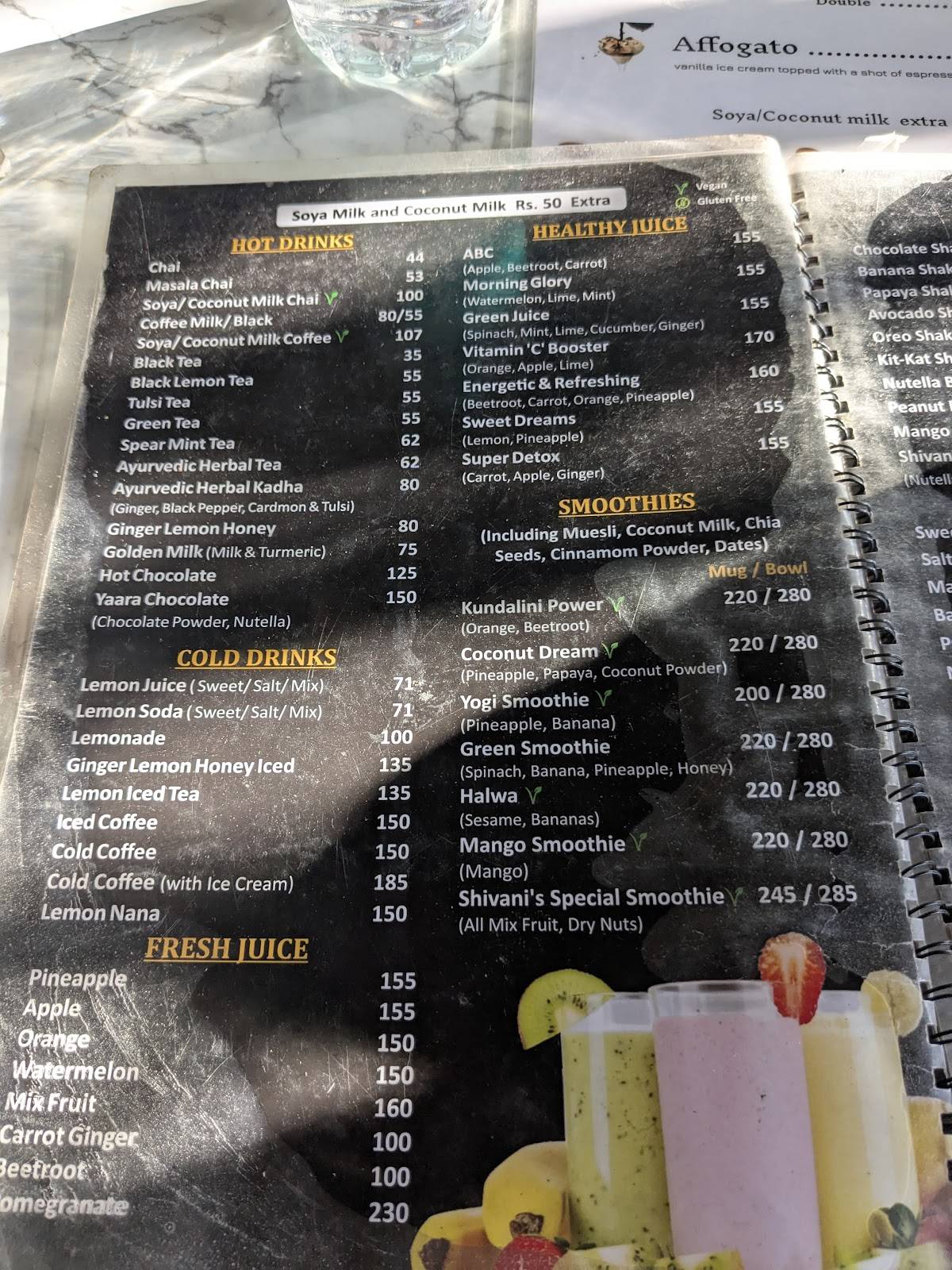 SHIVANI'S Cafe ( Spiritual & healing Cafe) menu