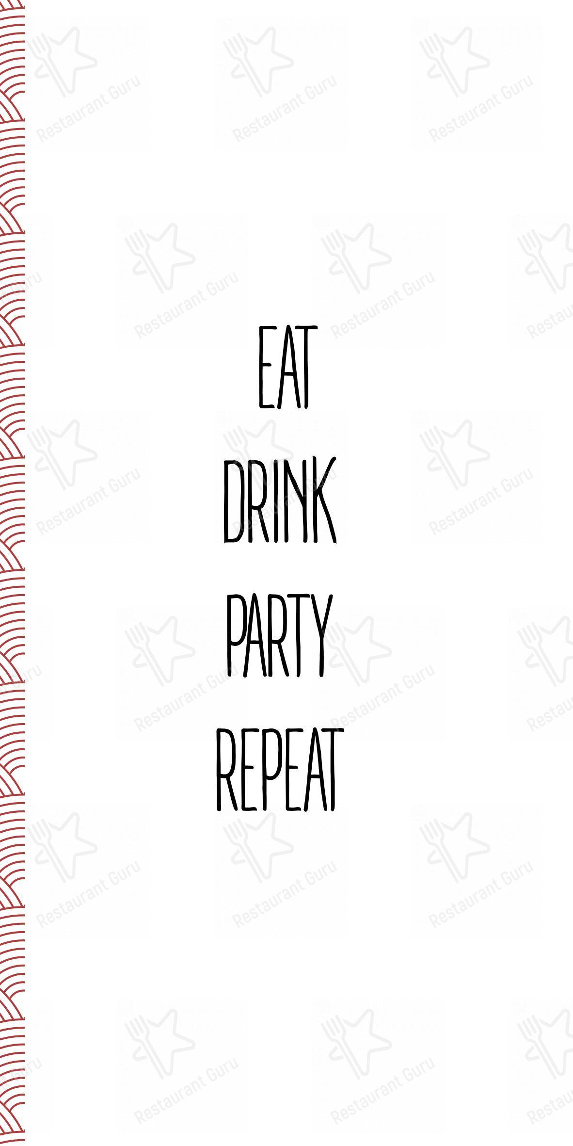 Menu pour Shoko Lounge - Menu