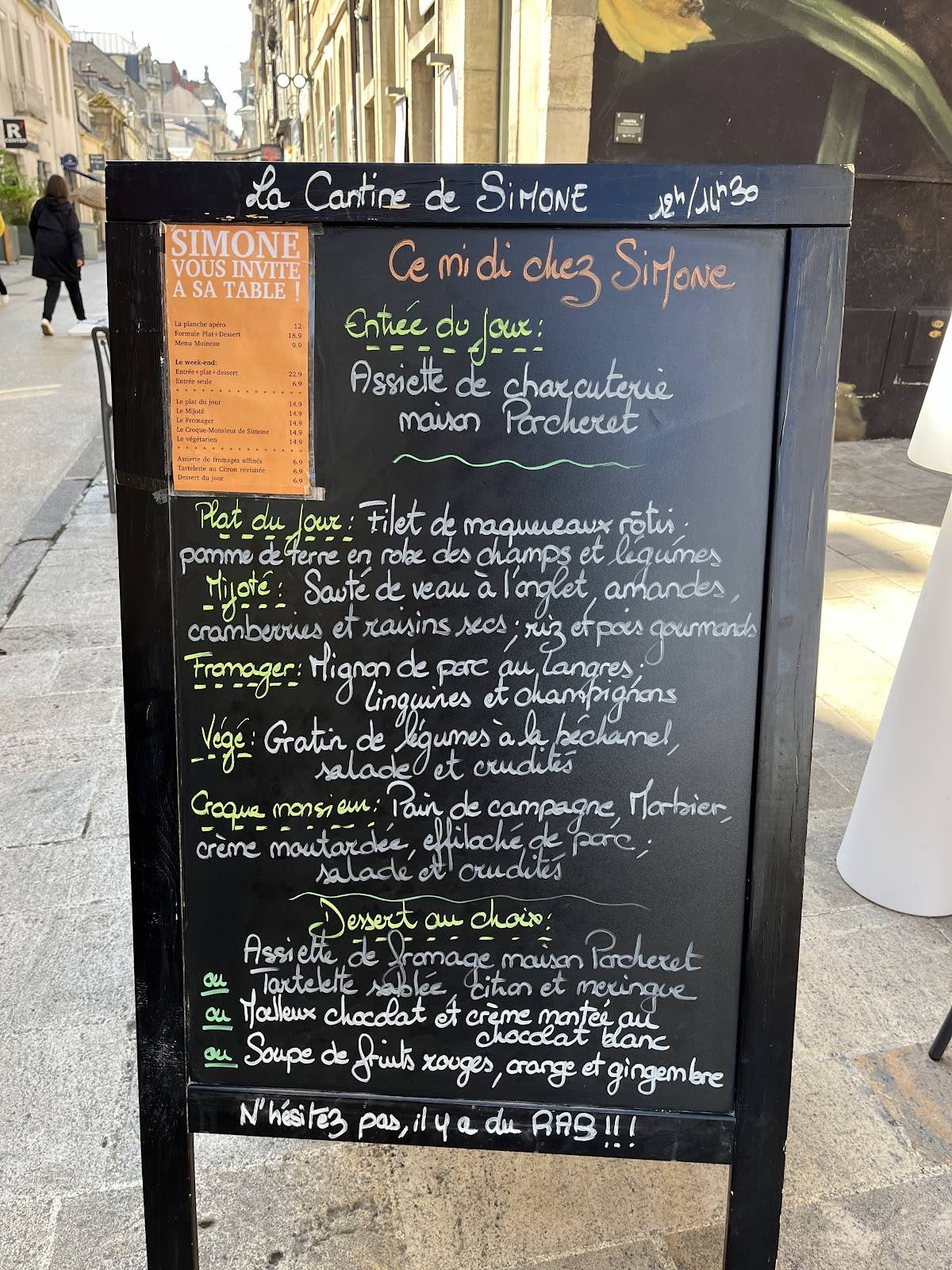 Menu de SIMONE