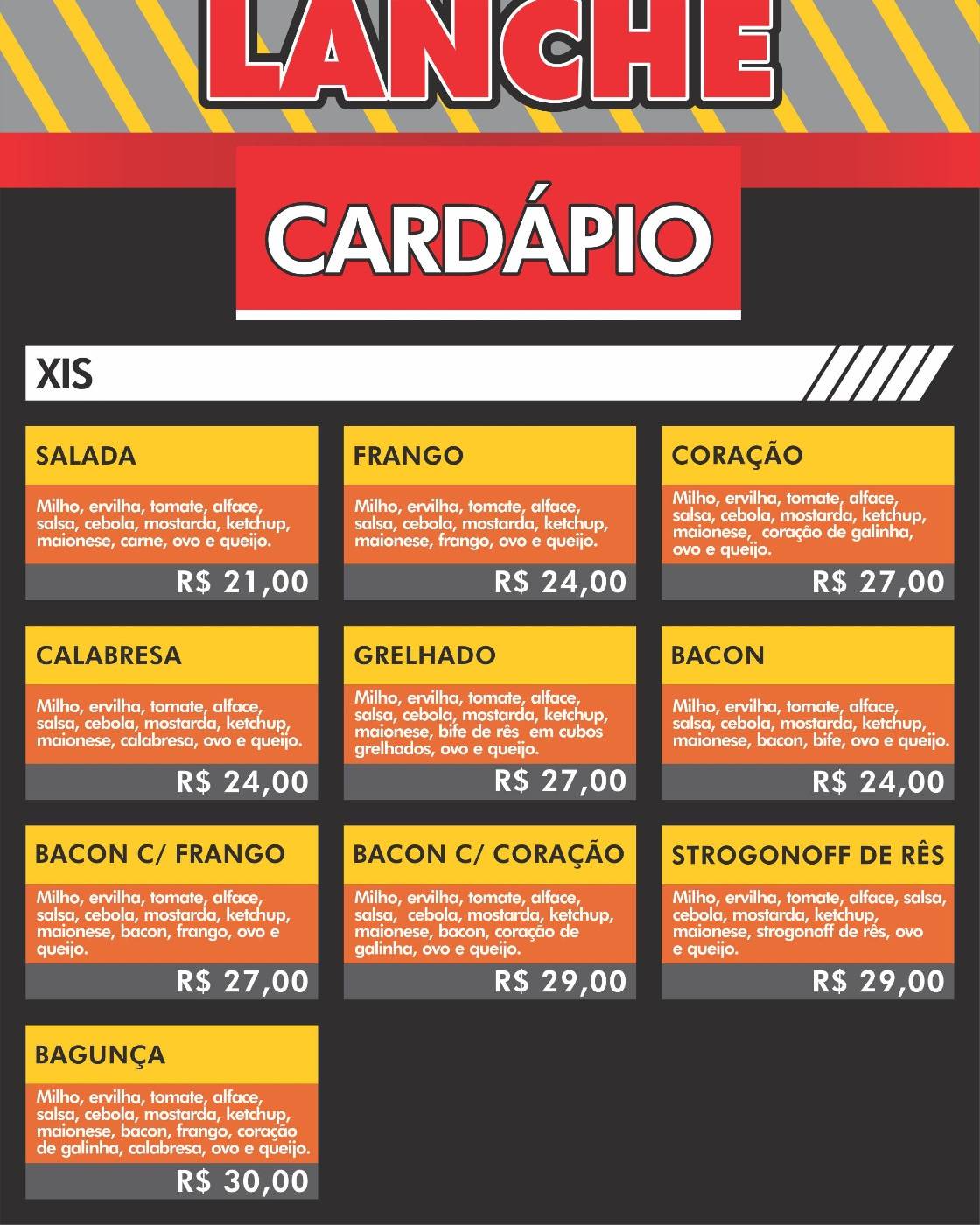 Sabor do Lanche cardápio