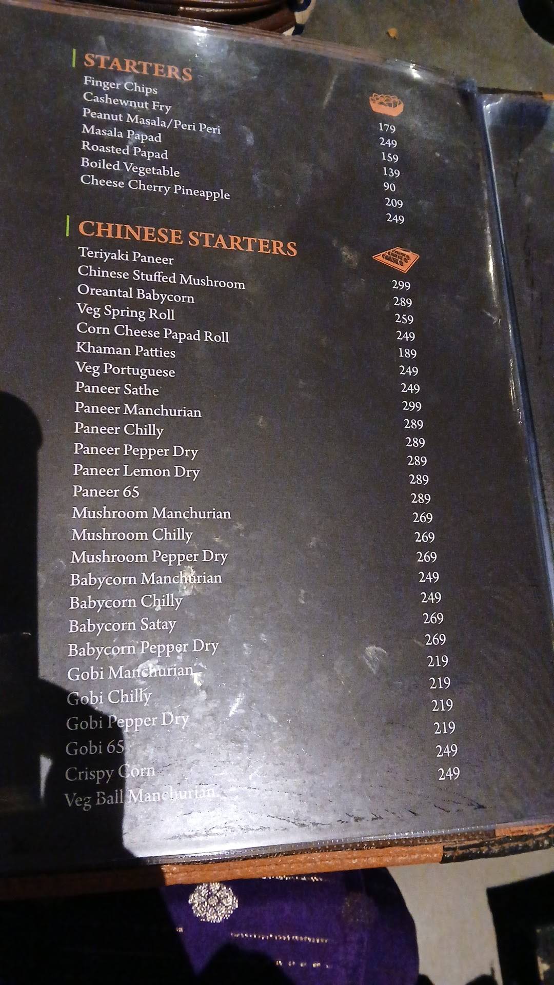 Saffron menu