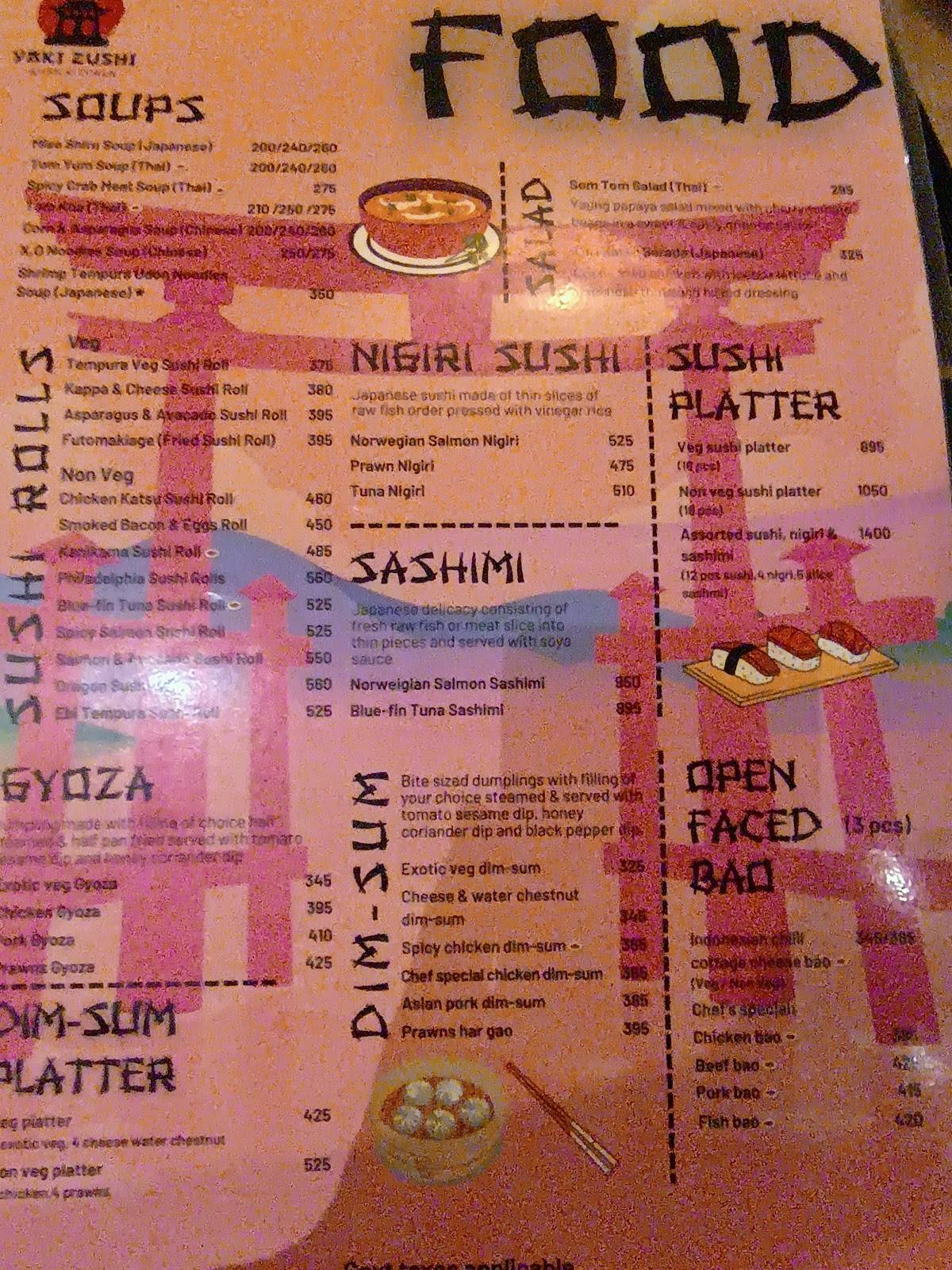 Sai Anant fast food parra menu
