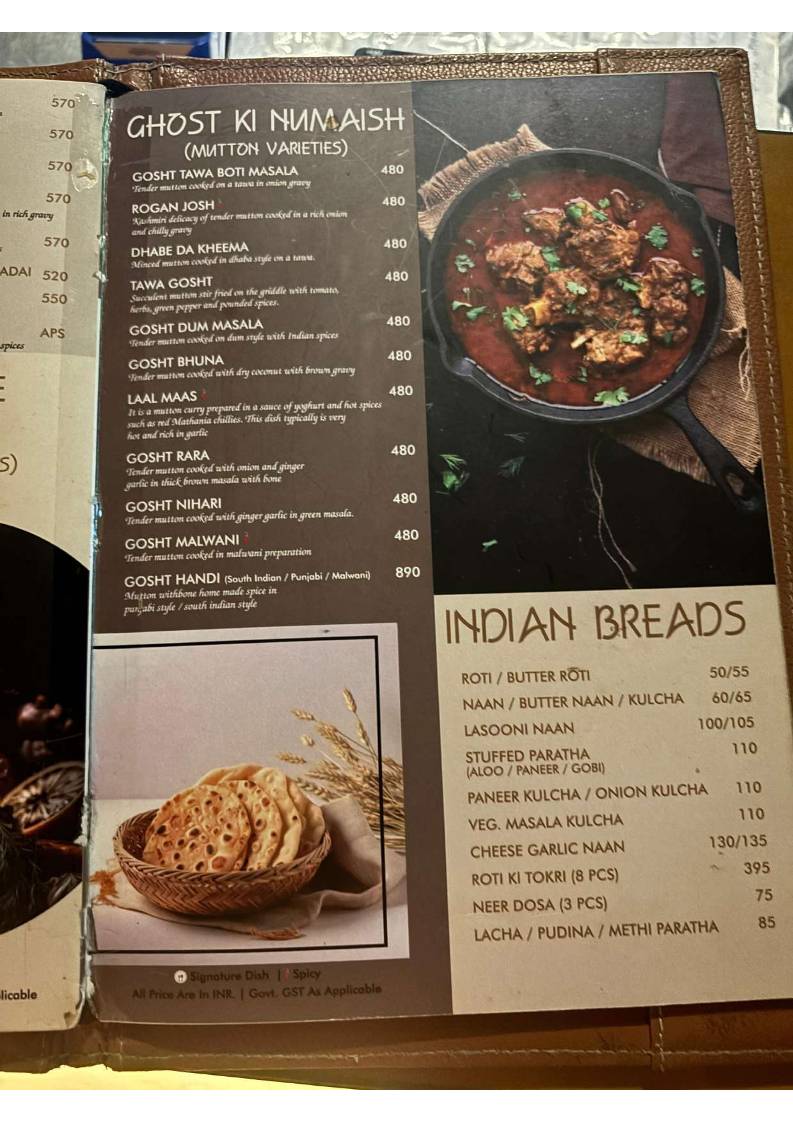 Sai Palace Hotel & Gardens menu