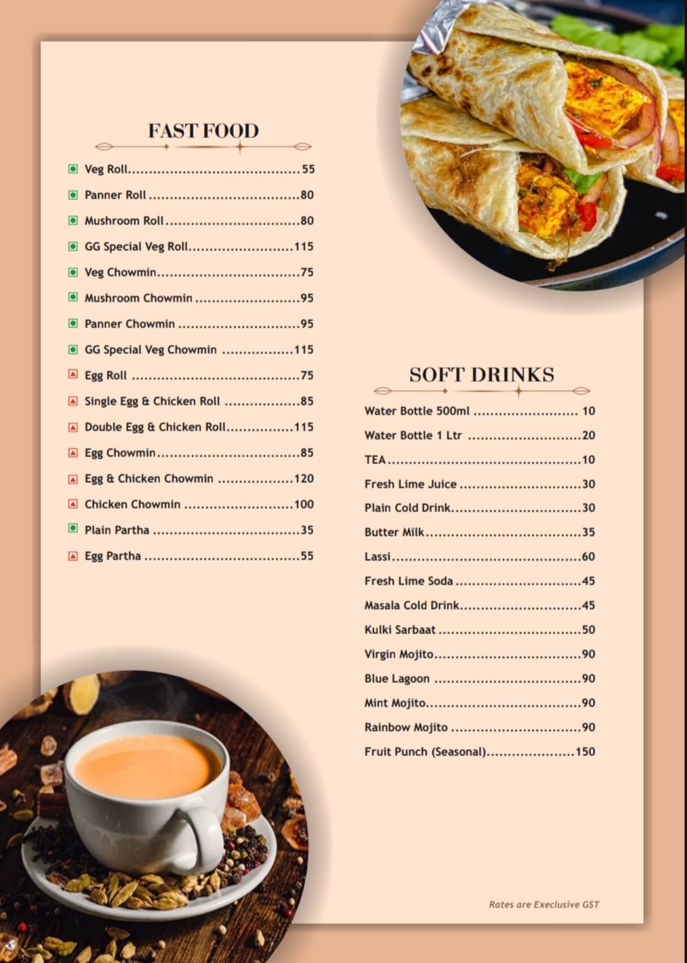 Sai’s Grill Gharana menu