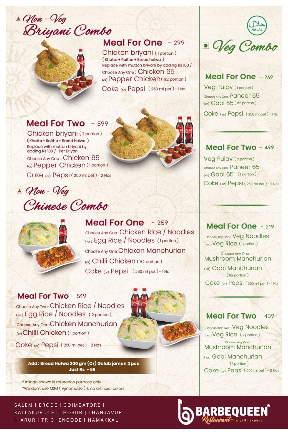 Barbequeen Restaurant (Fairlands) menu