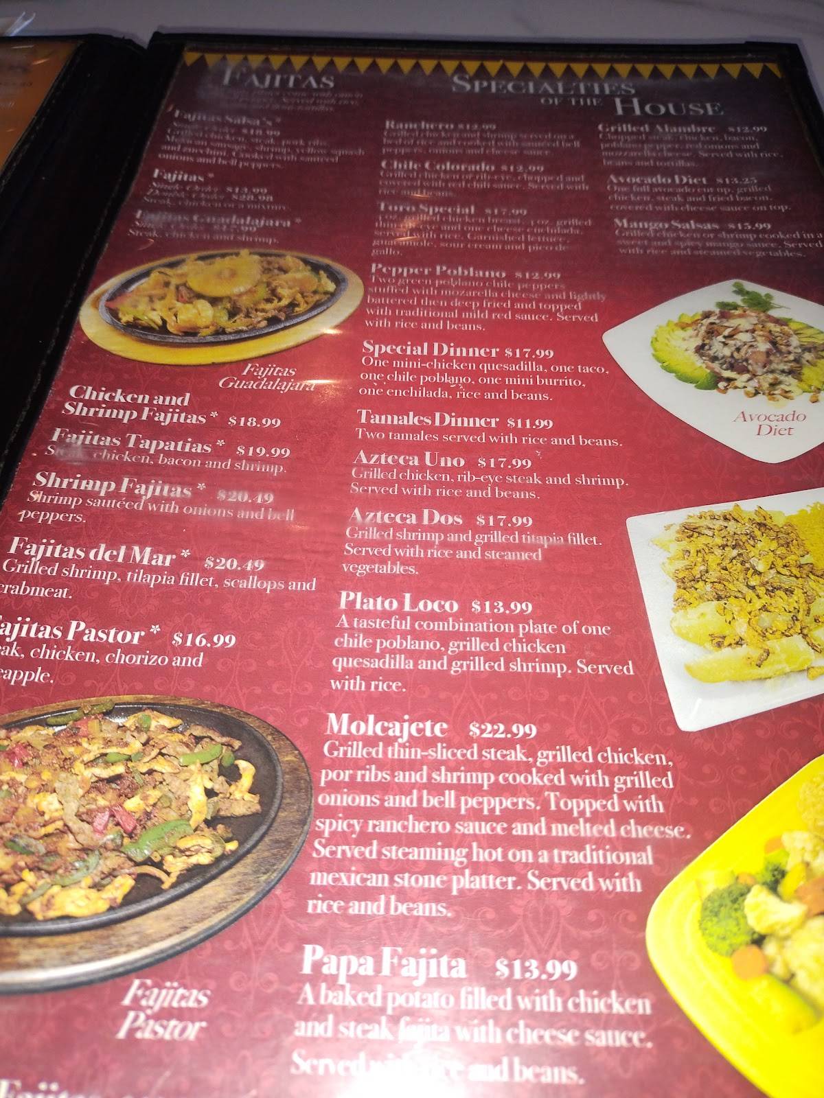 Menu at Salsa's Grill restaurant, Jonesboro
