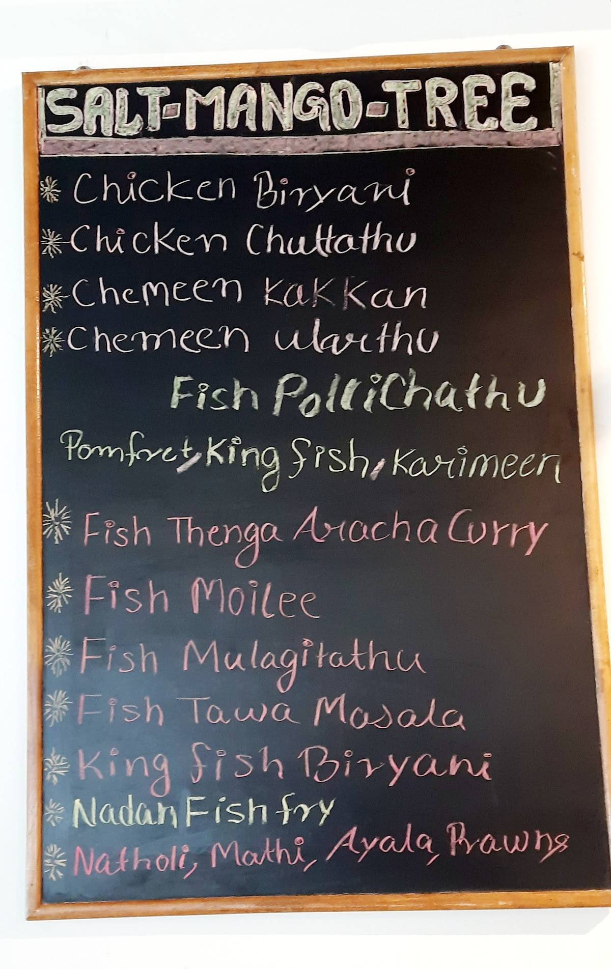 Salt Mango Tree menu