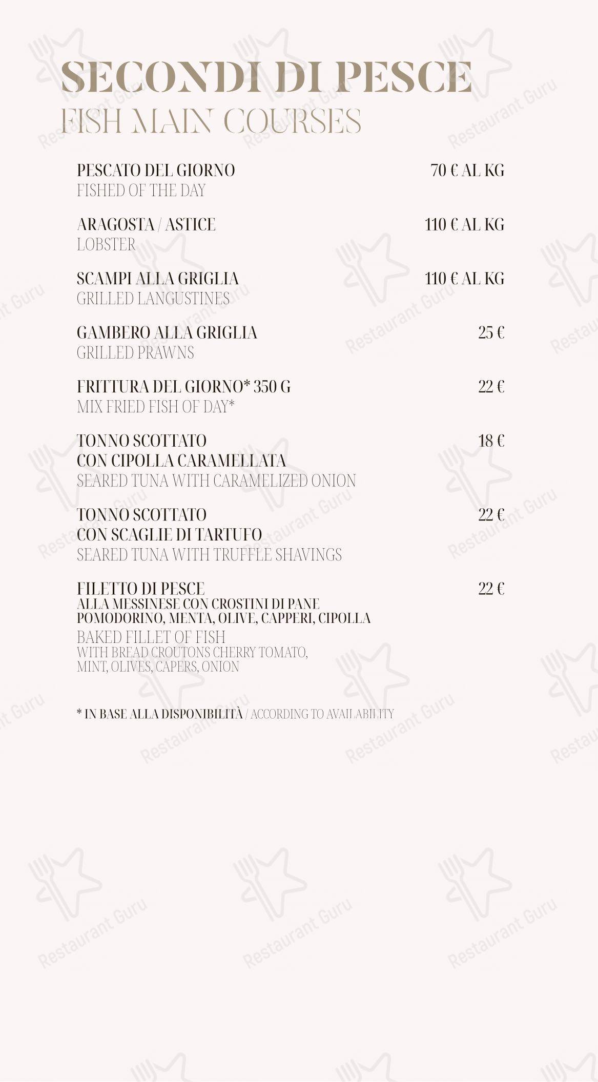 Menu per Salvinius in Castellammare del Golfo