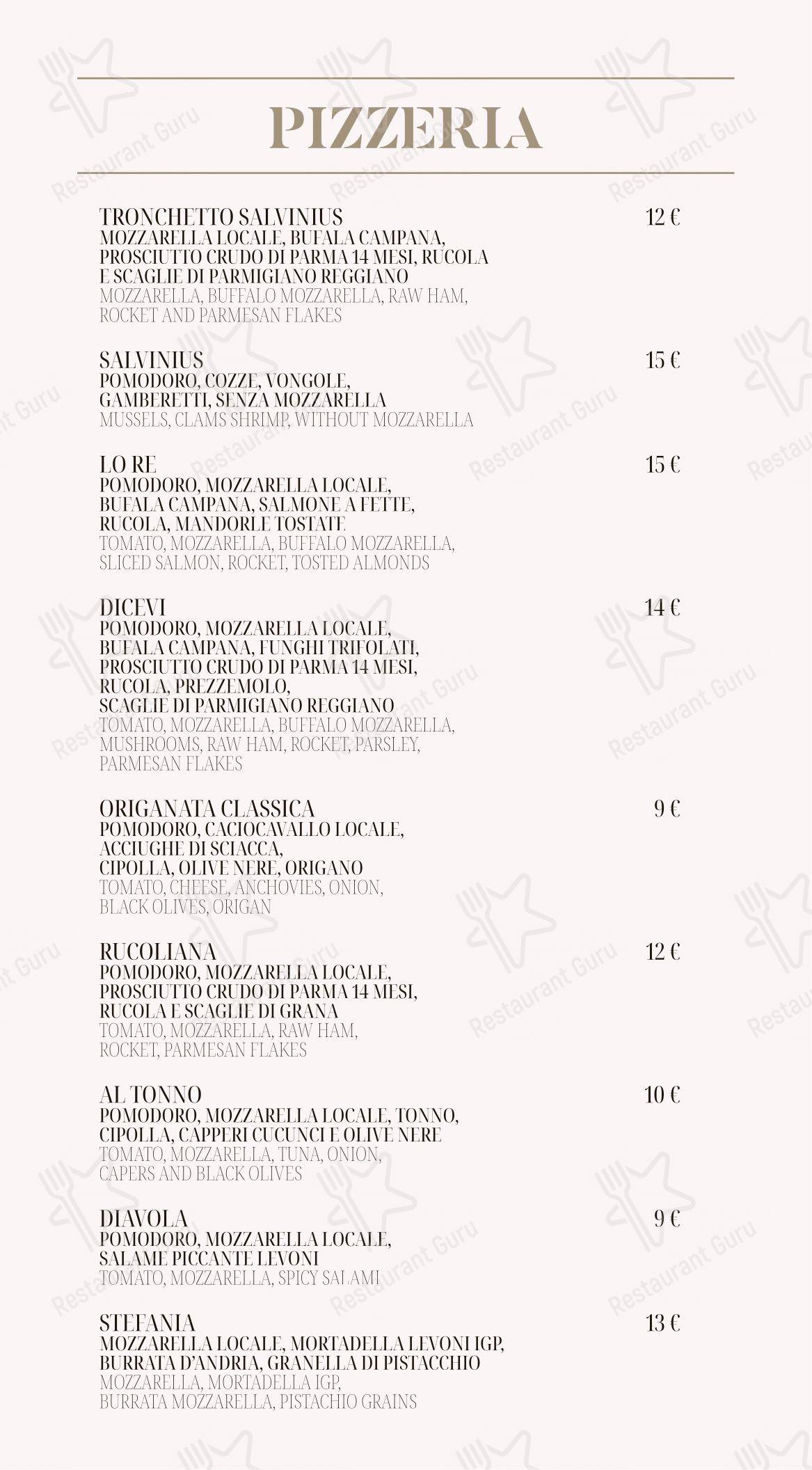 Menu per Salvinius in Castellammare del Golfo