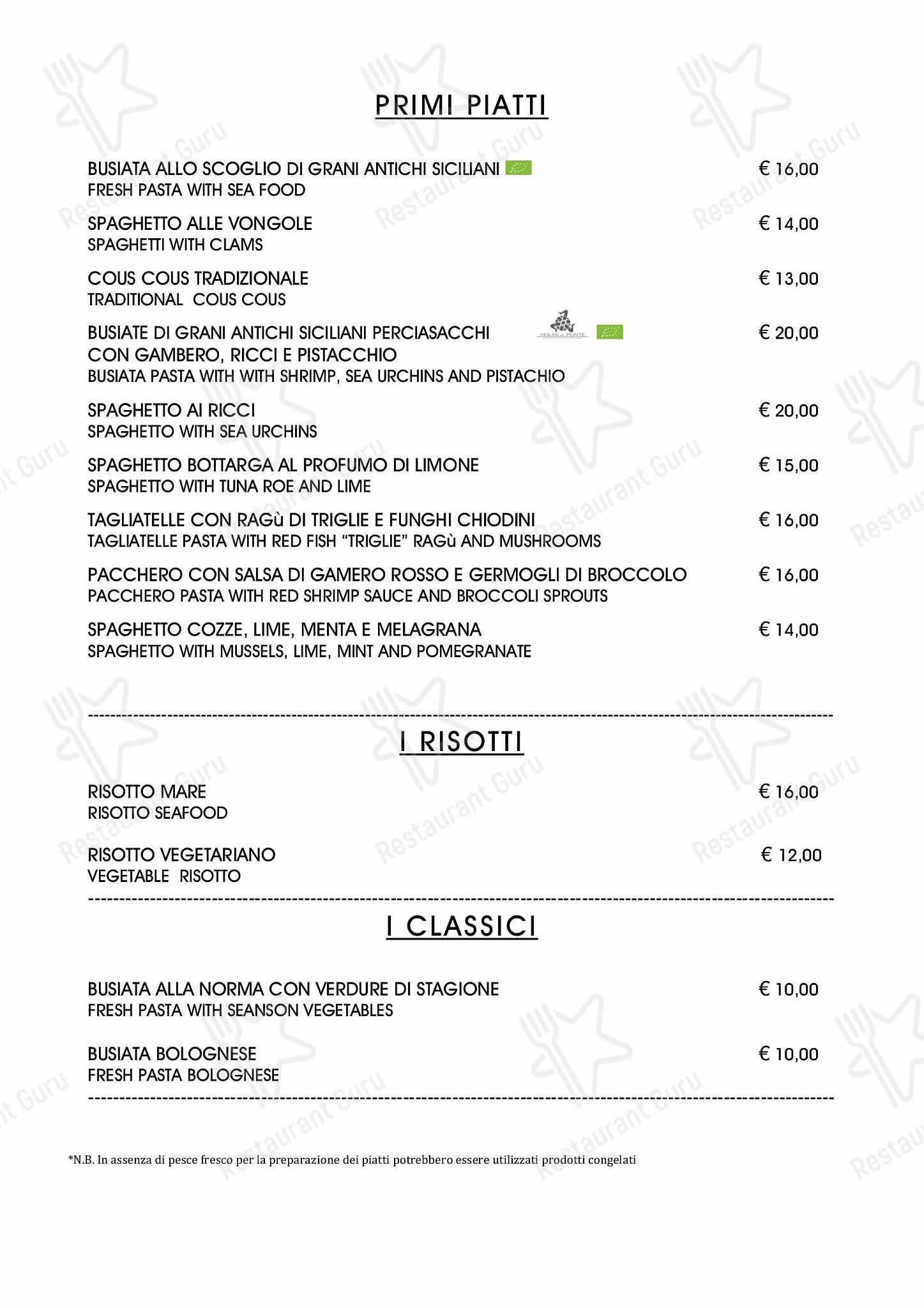 Menu di Salvinius - Ночное меню