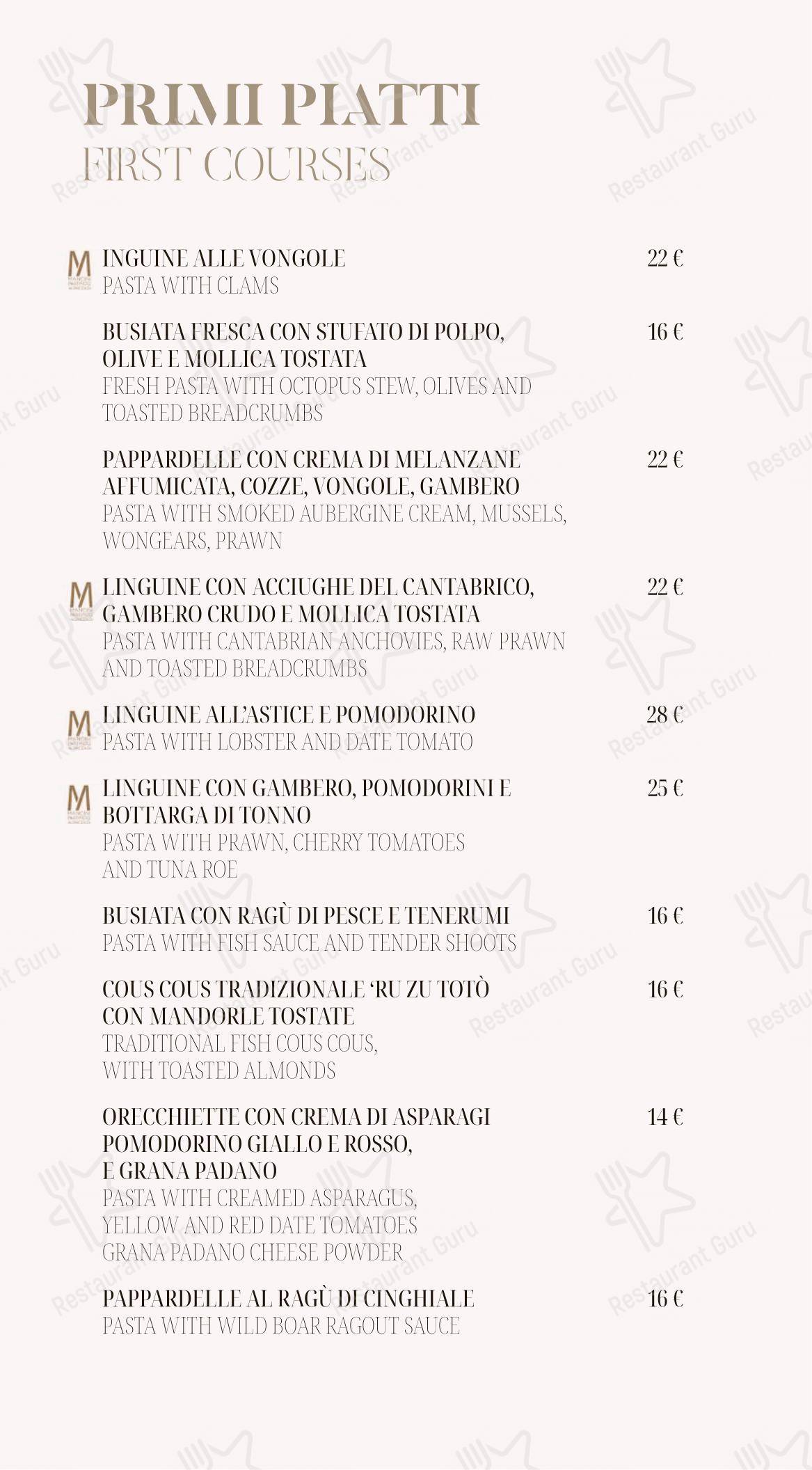 Menu di Salvinius - Menu