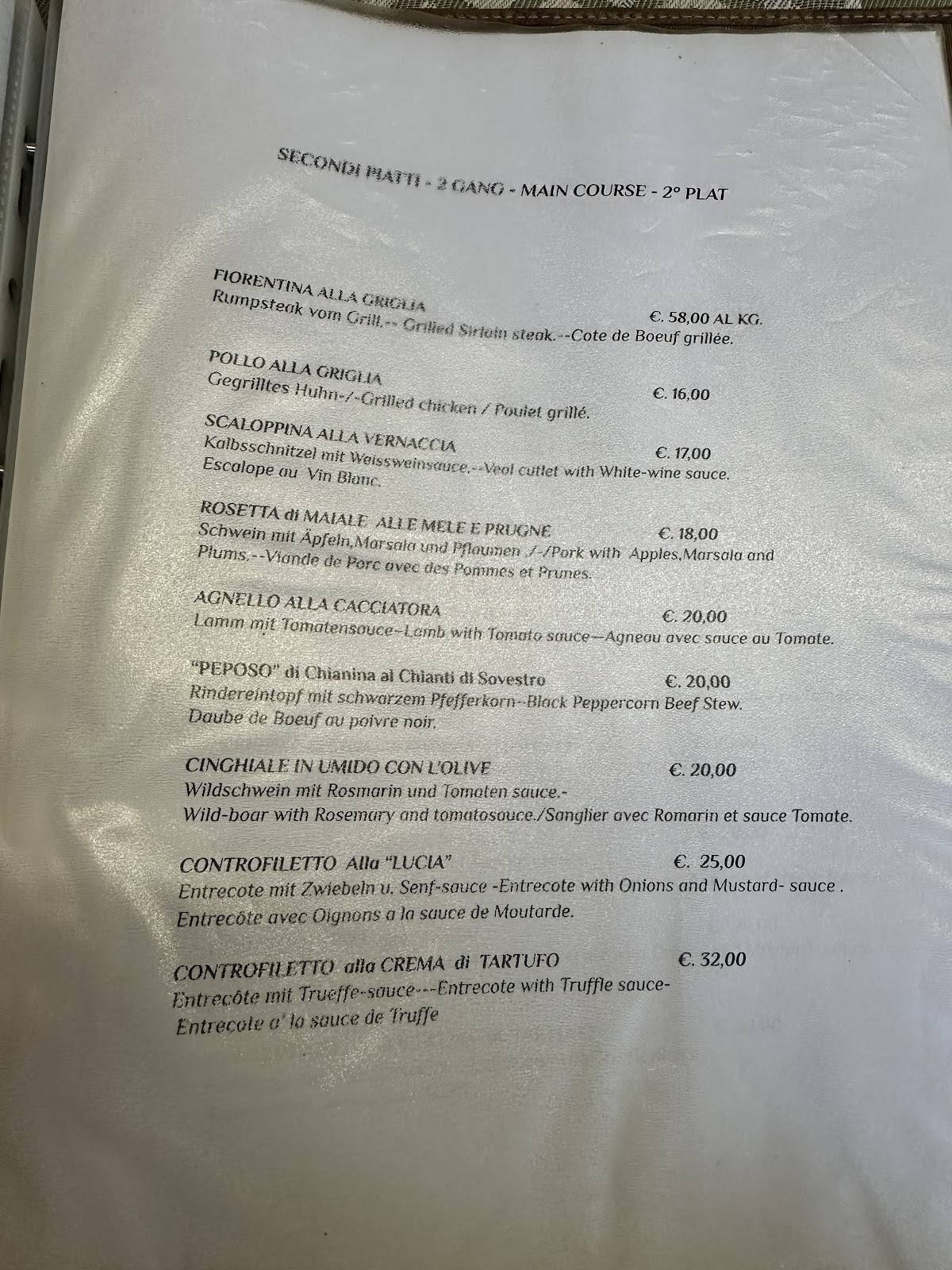 Menu di Ristorante da Pode 