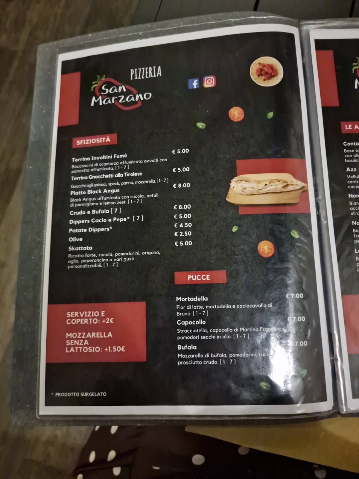 Menu di San Marzano 