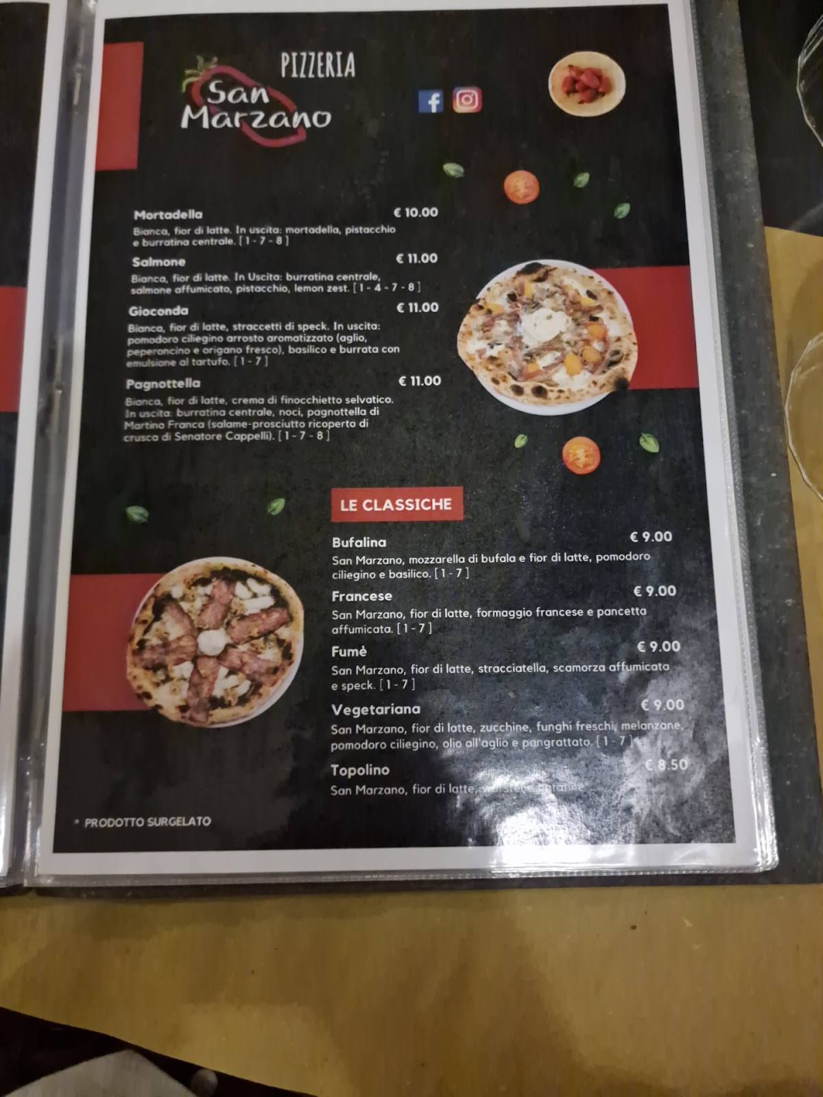 Menu di San Marzano 
