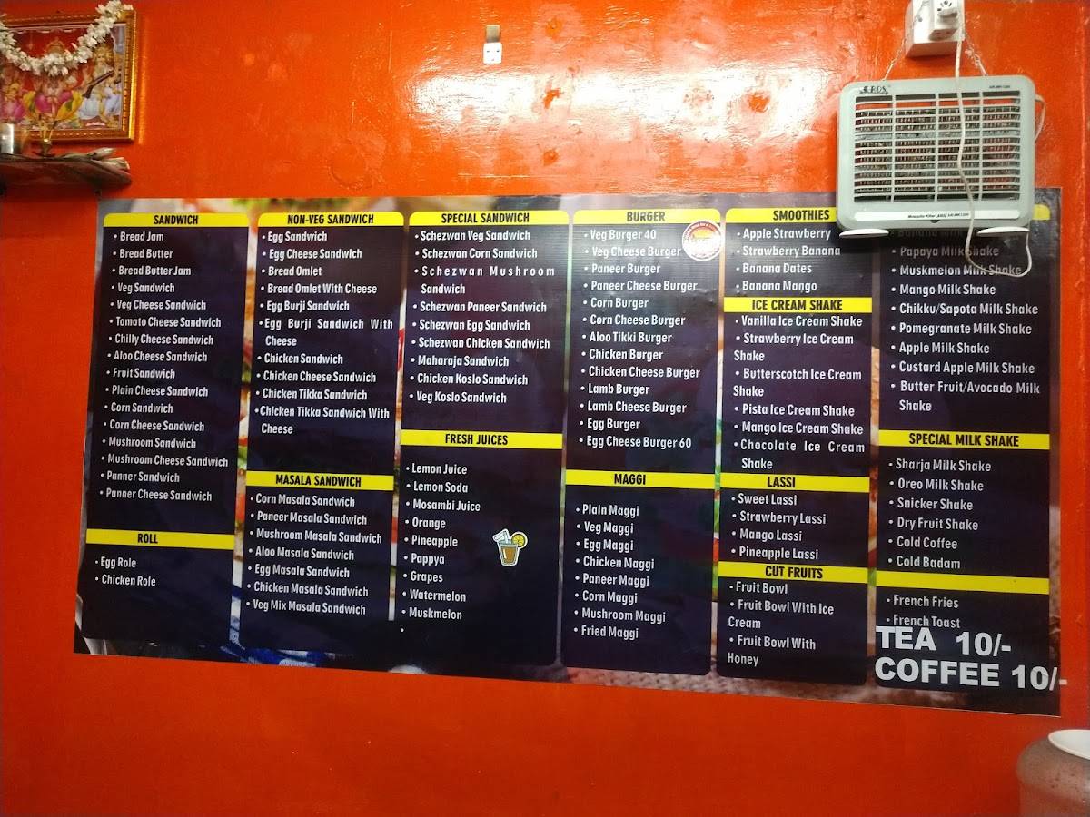 Sandwich Adda gonikoppa menu