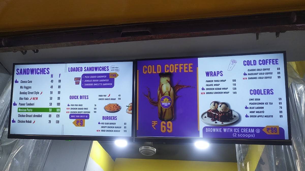 Sandwich Smugglers menu