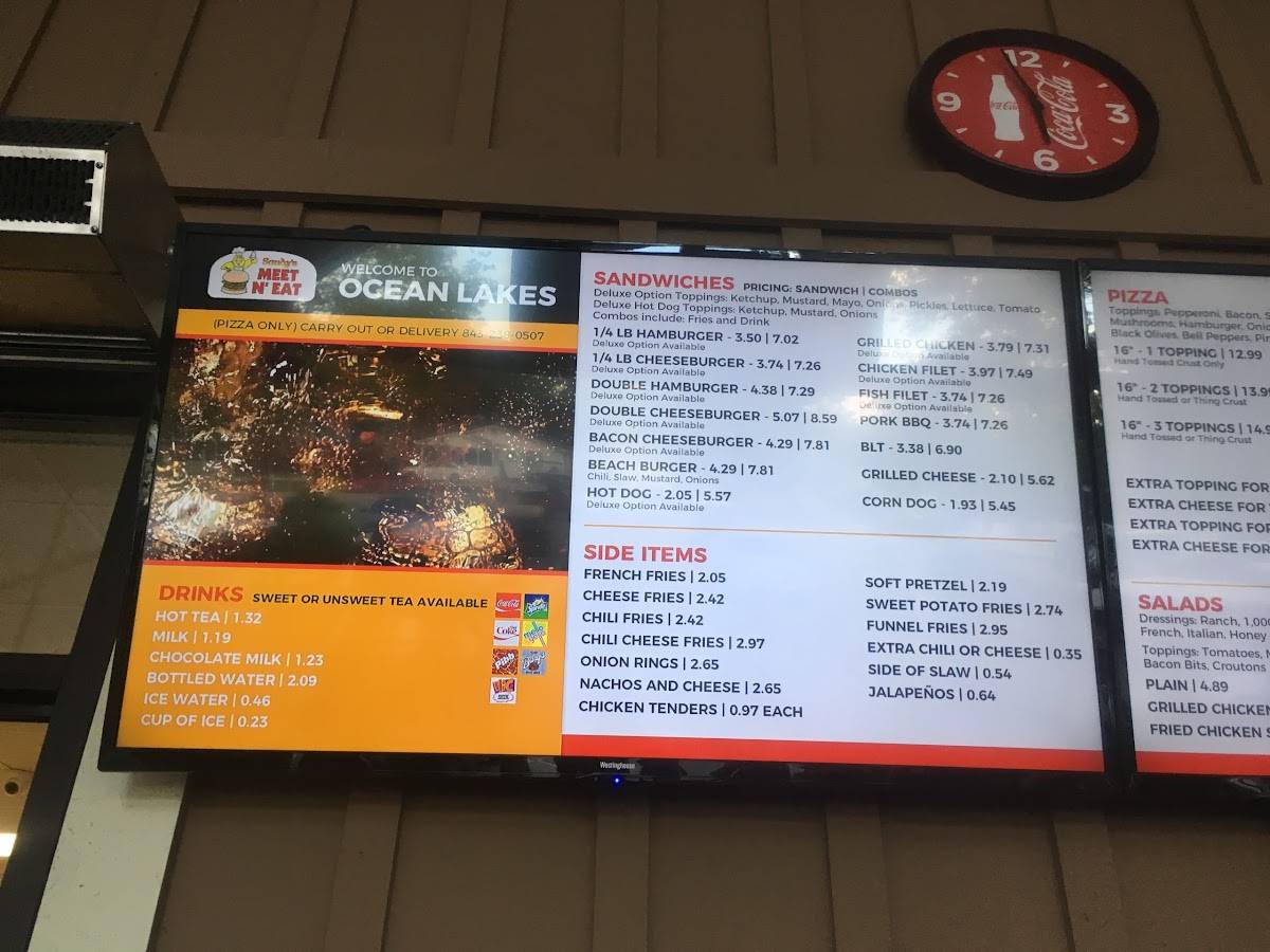 Menu at Sandy's Meet N' Eat restaurant, Myrtle Beach, S Kings Hwy