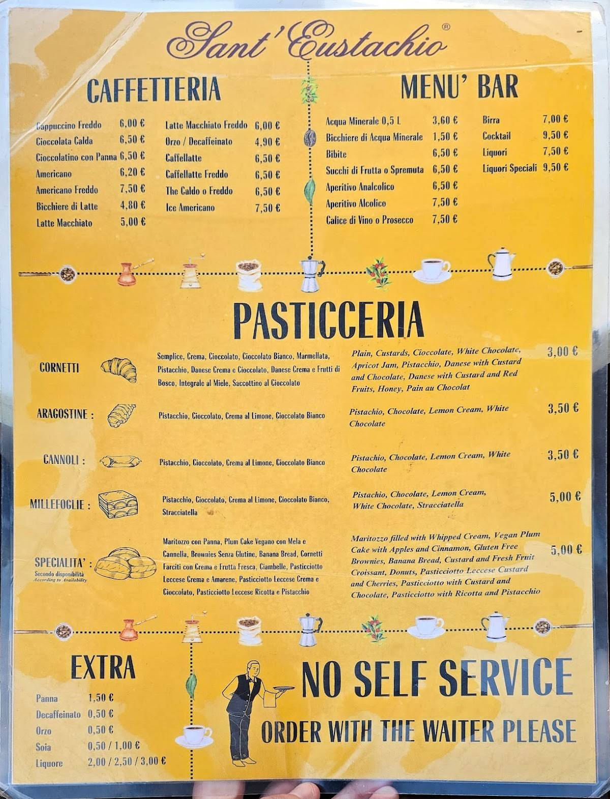 Menu di Sant'Eustachio Caffè 