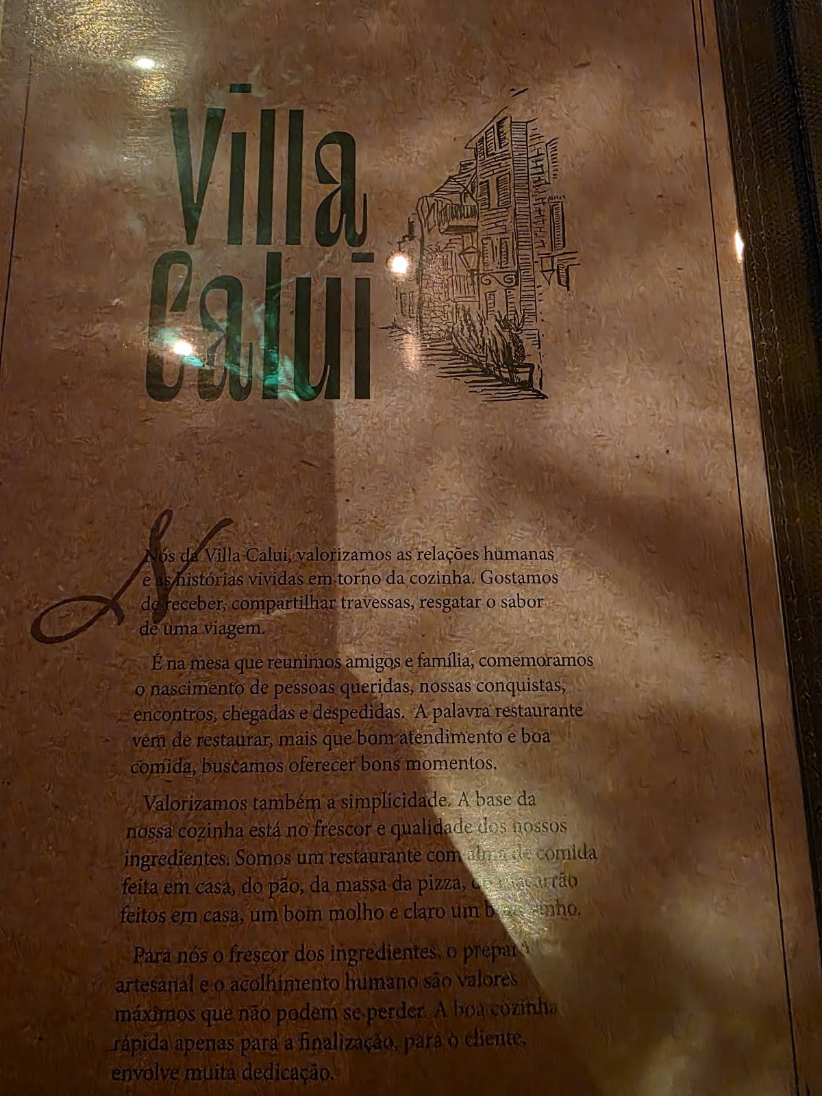 Villa Calui cardápio