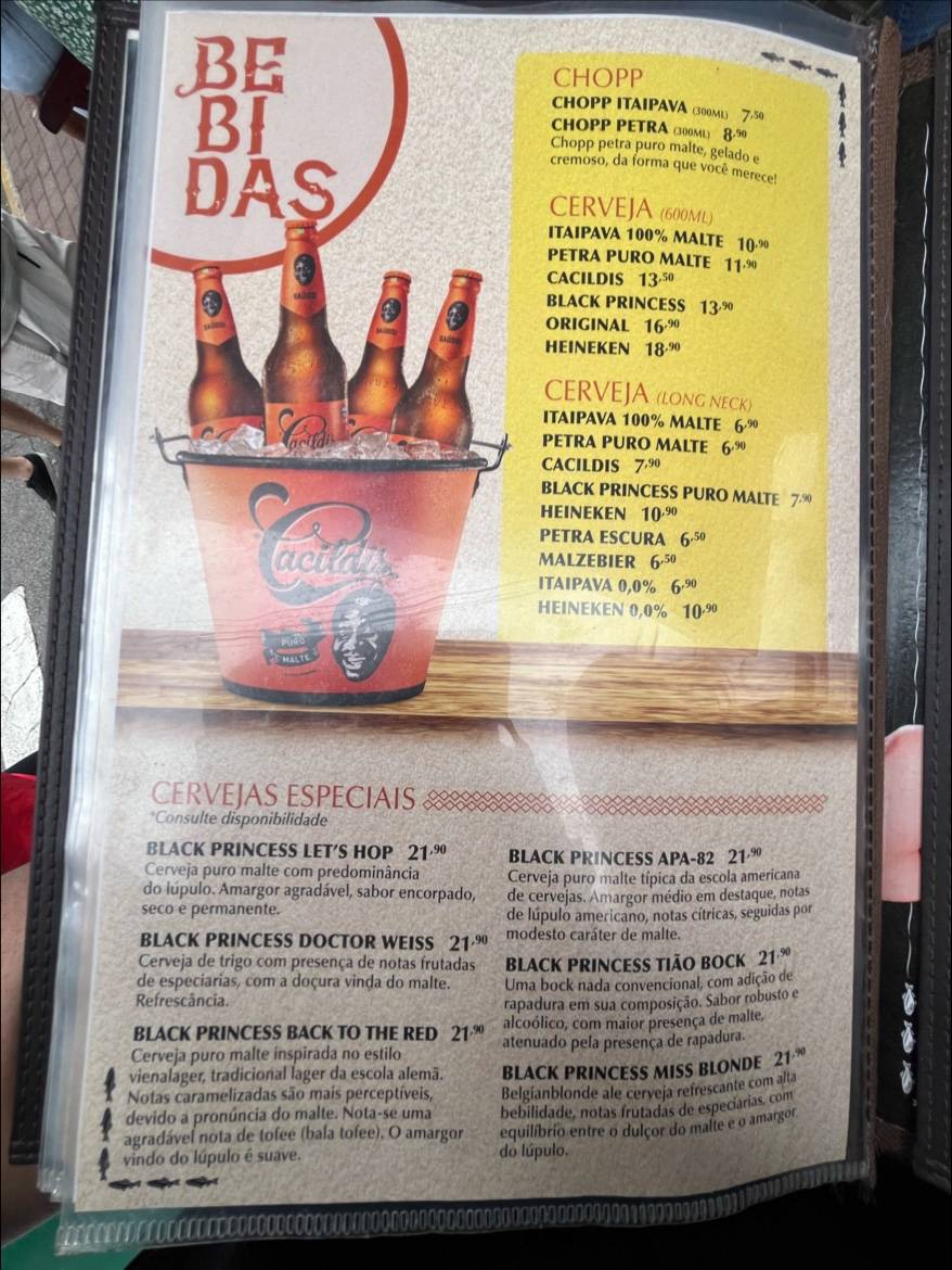 Sr. dos Peixes cardápio