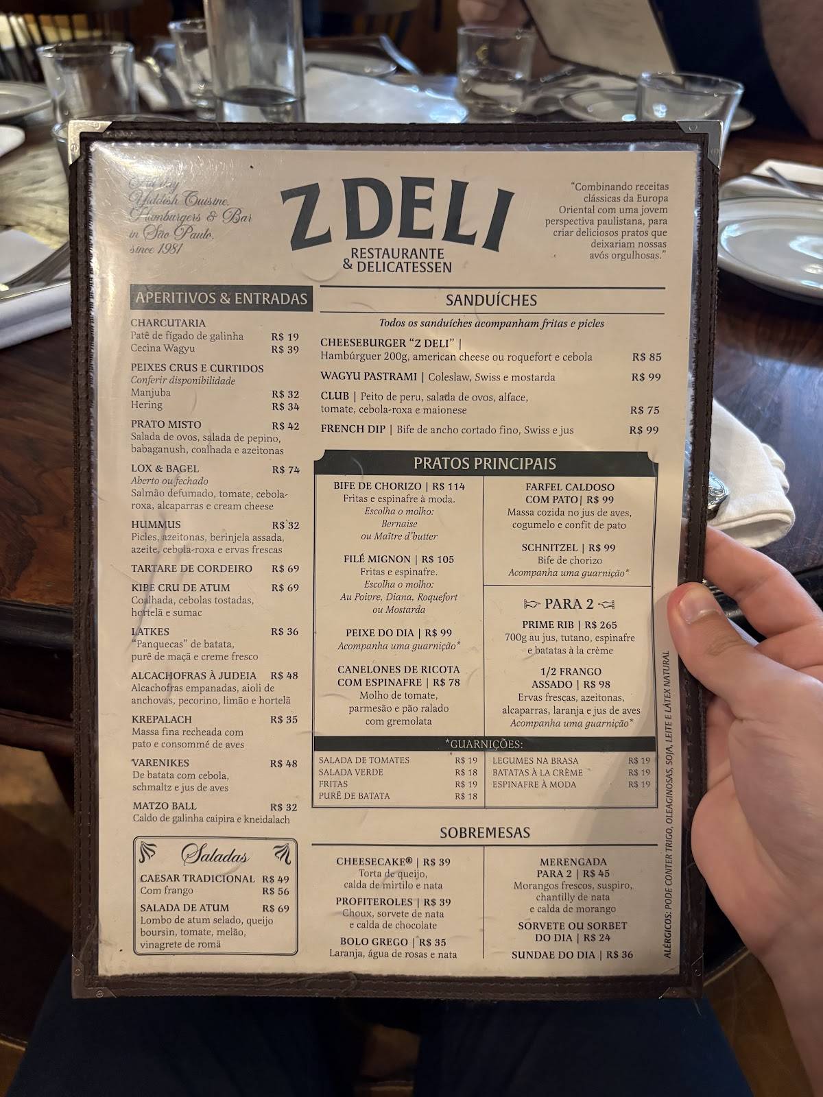 Z Deli Restaurante & Delicatessen cardápio