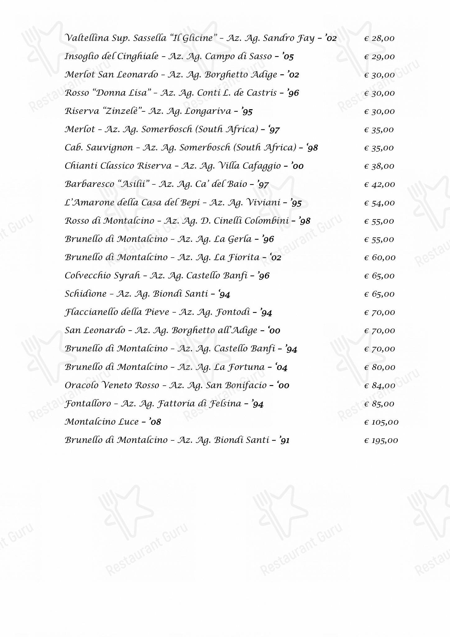 Menu di Edelweiss Stube - 菜单