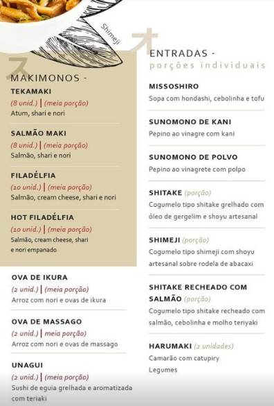 Sask Sushi Delivery cardápio