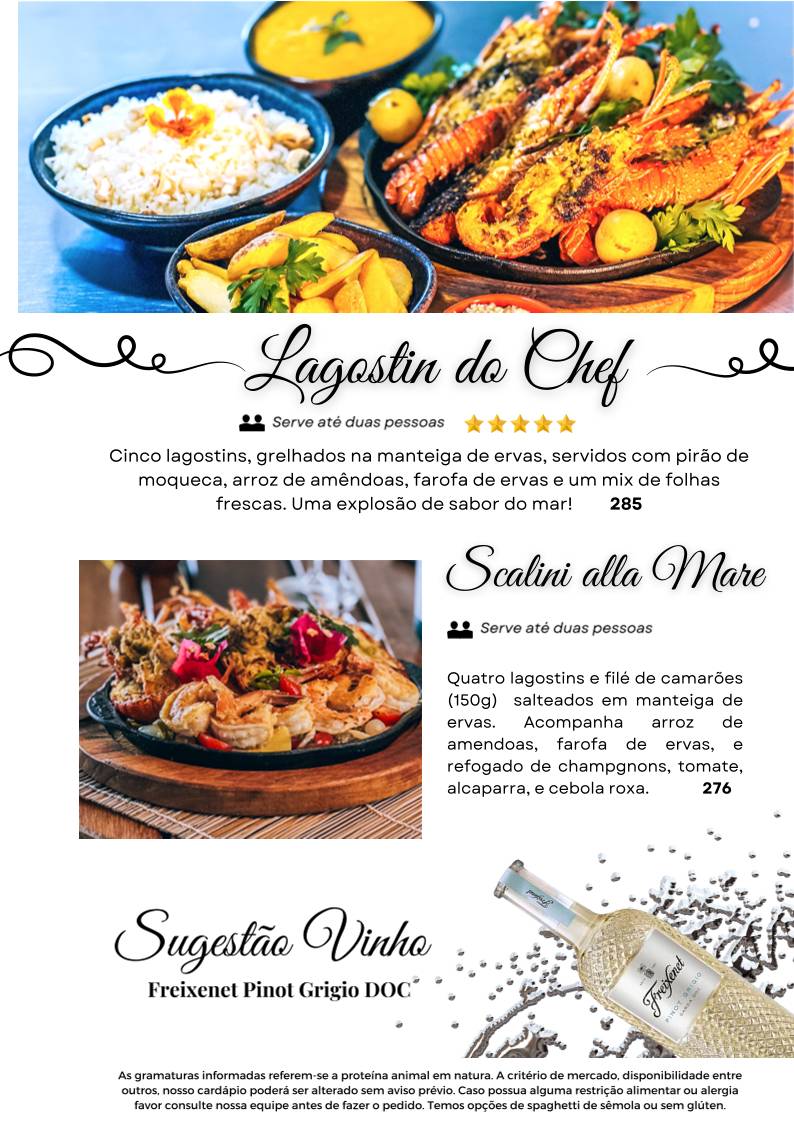Scalini Restaurante cardápio