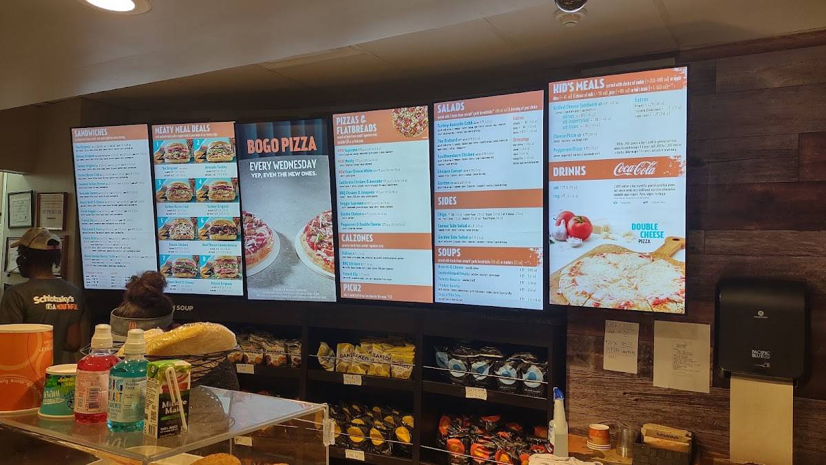 Menu at Schlotzsky's pizzeria, Beaumont, Dowlen Rd