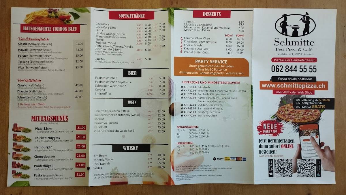 Menu di Schmitte Best Pizza & Café 