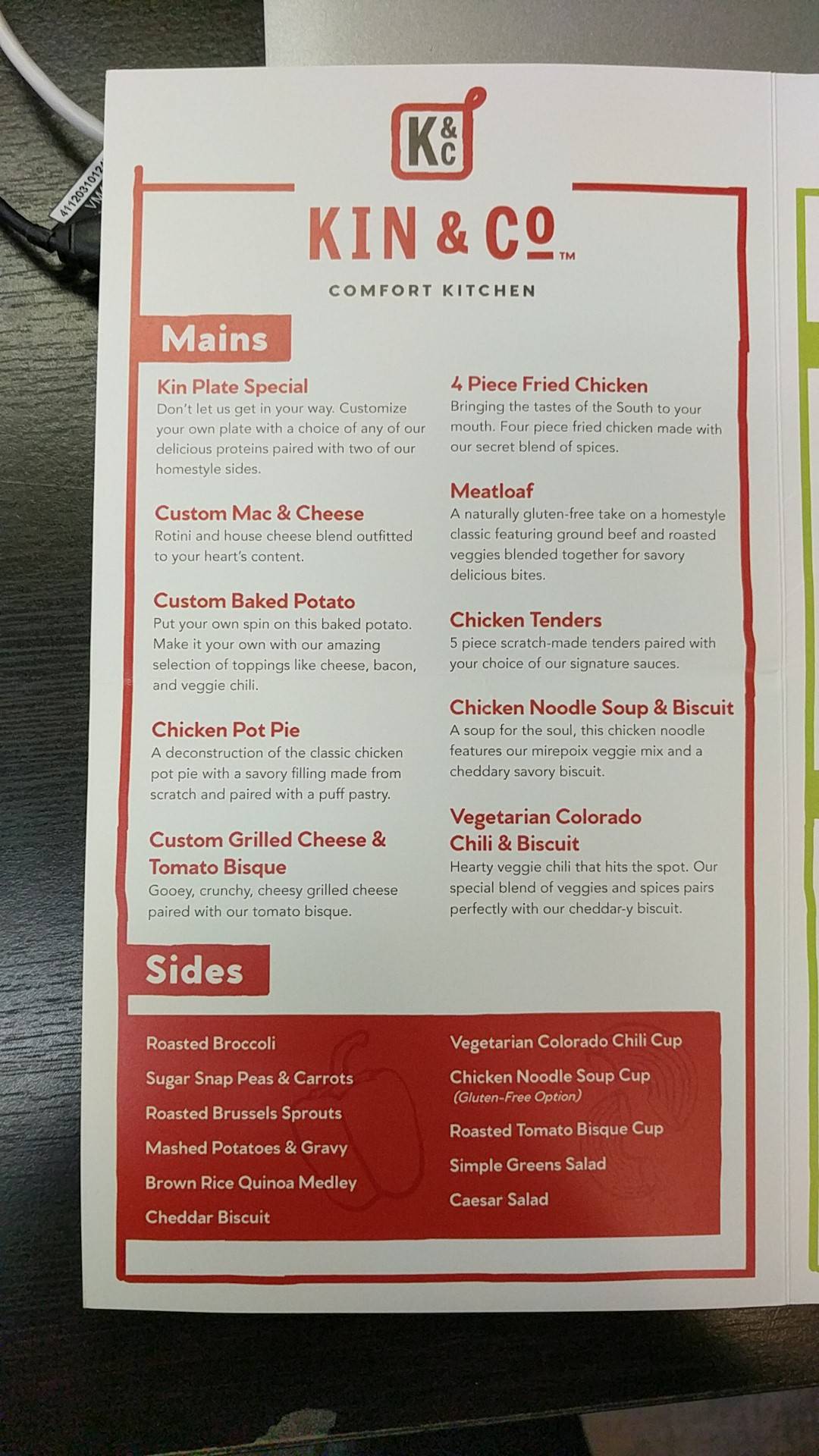 Menu at Scratch Kitchen restaurant, Boulder