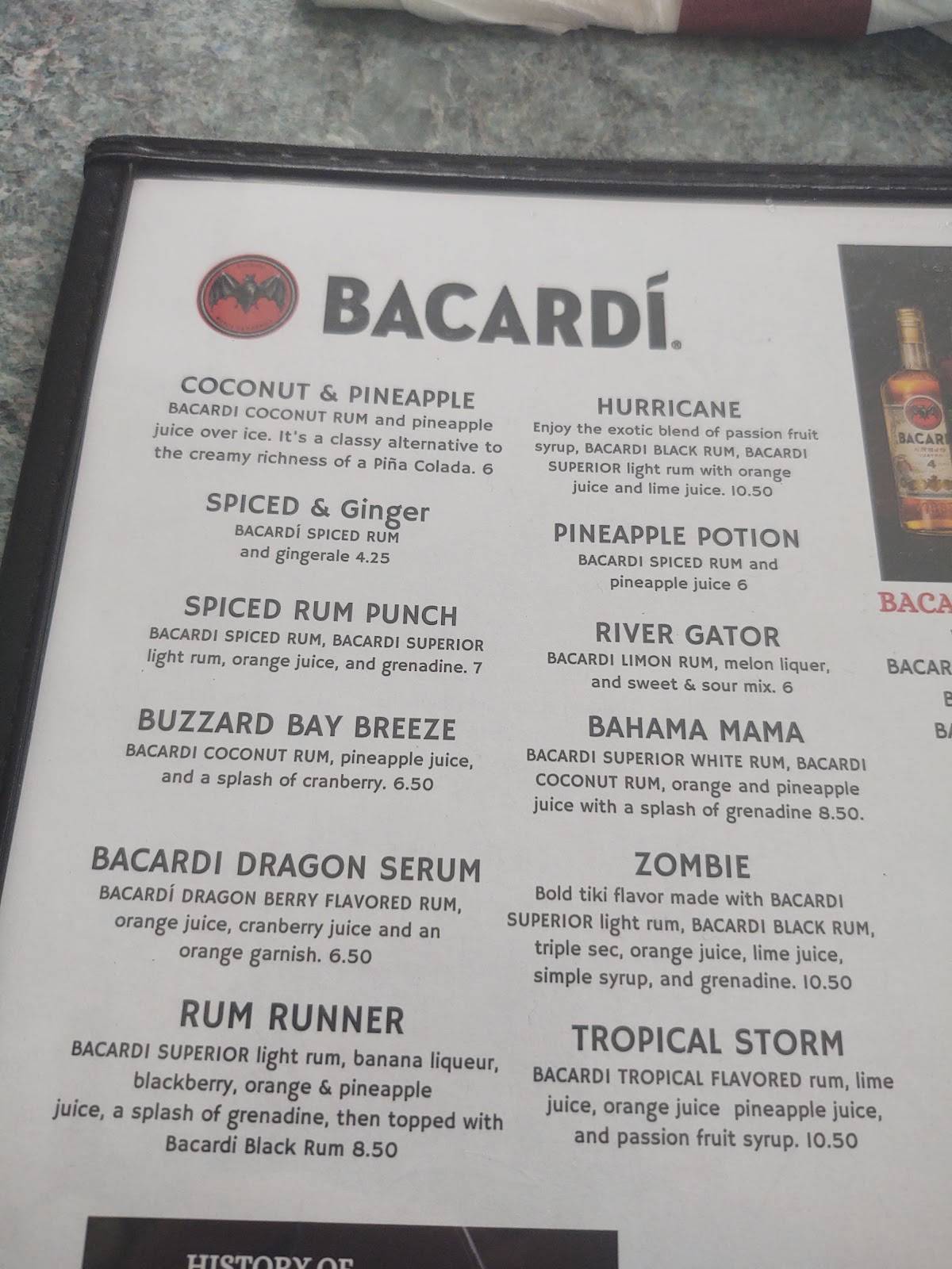 Seagrass Waterfront Menu