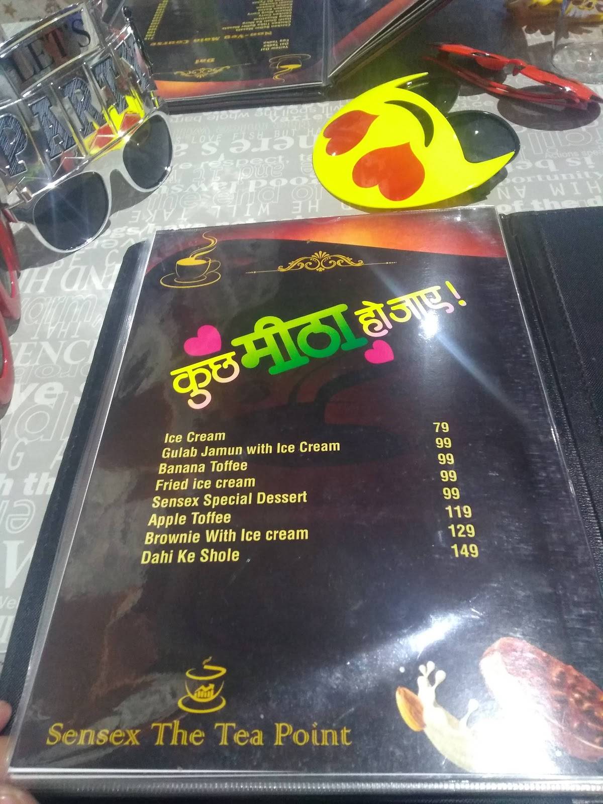 Sensex The Tea Point menu