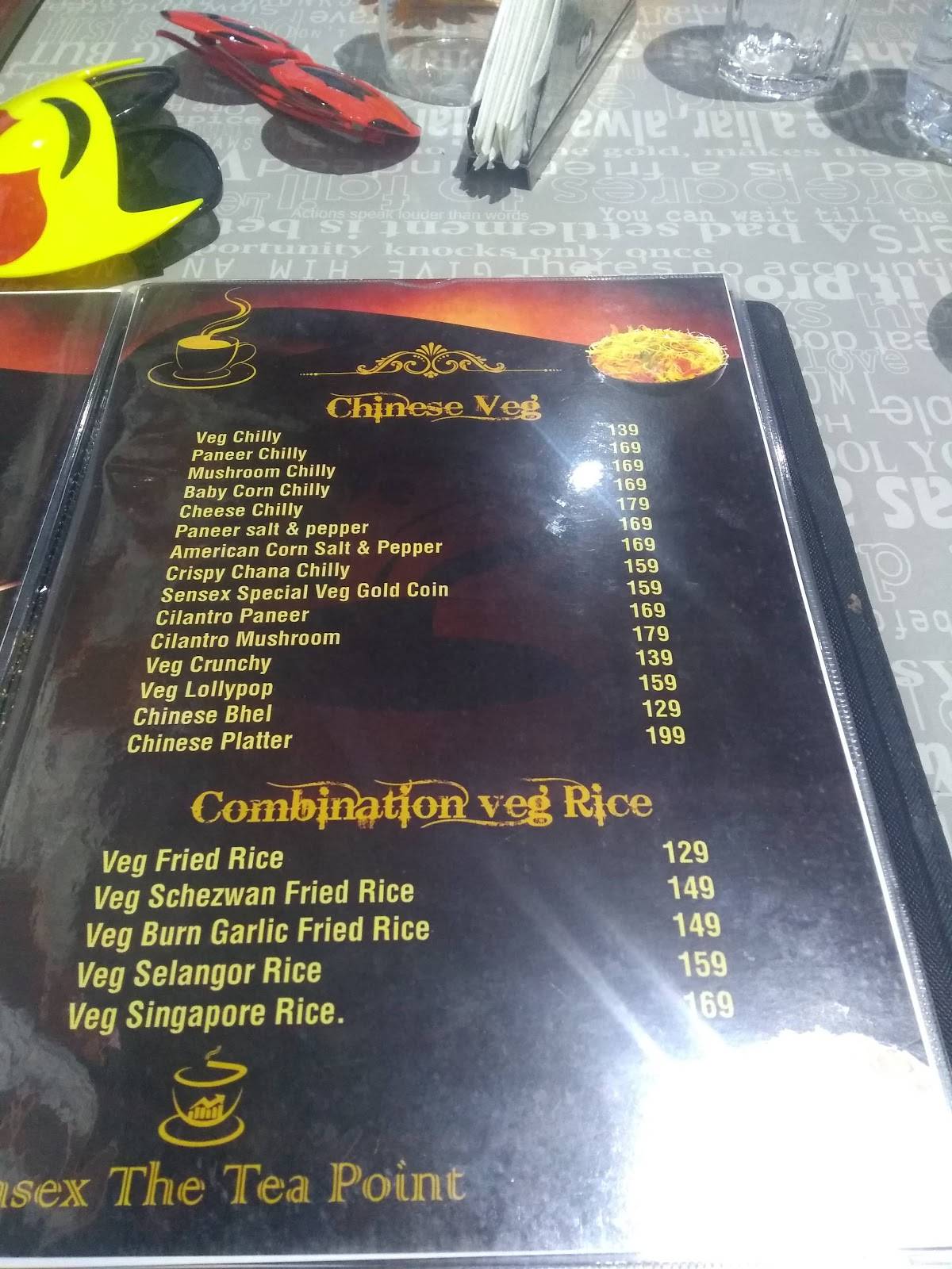 Sensex The Tea Point menu