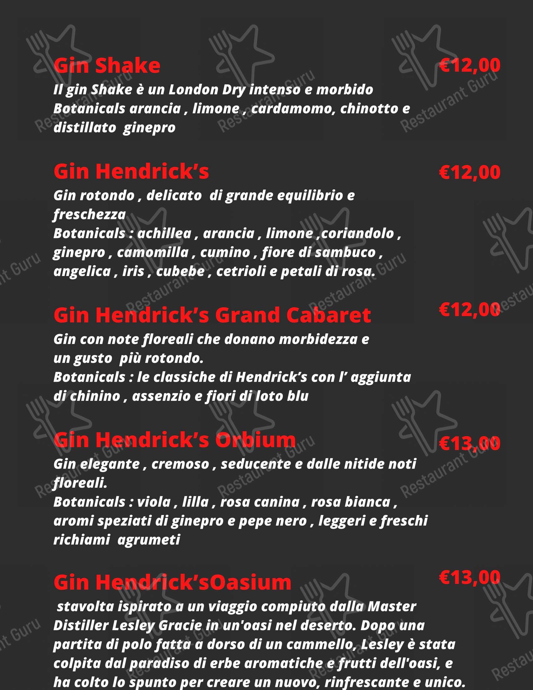 Menu di Shake Cocktail & Wine Bar - Коктейльная карта