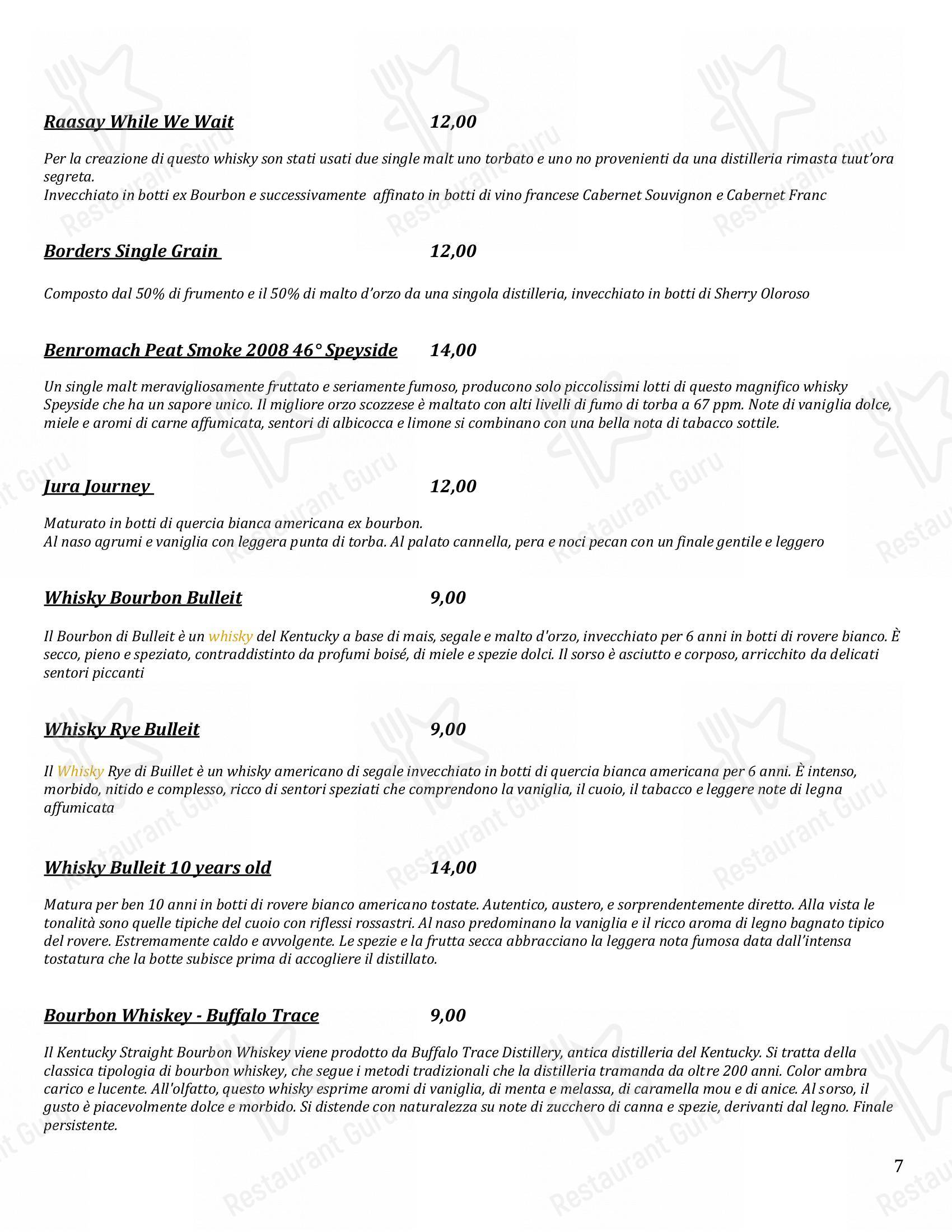 Menu di Shake Cocktail & Wine Bar - Основное меню